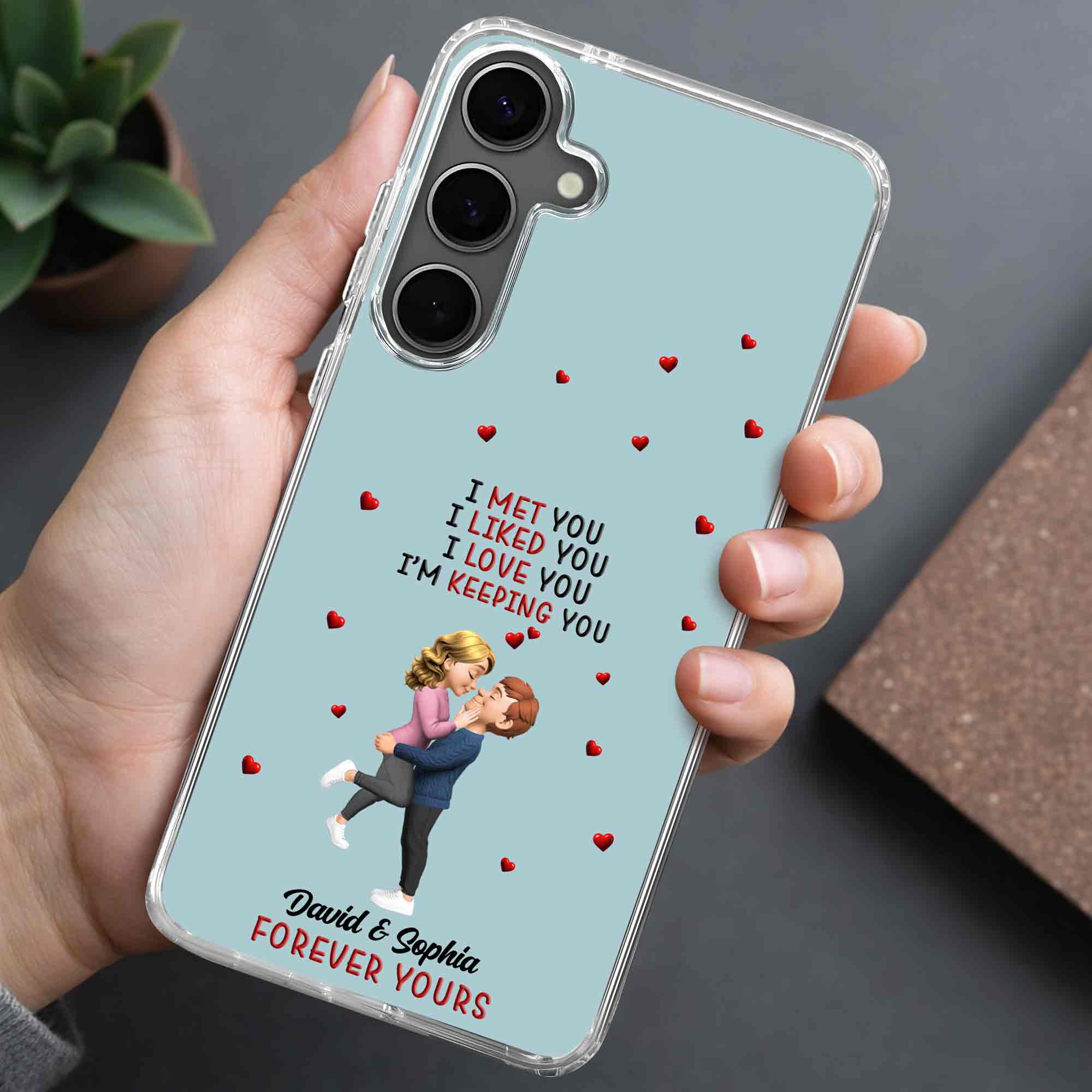 I Met You I Liked You Couple With Tiny Hearts - Personalized Clear Phone Case - CPL1371_PHC - Image 9