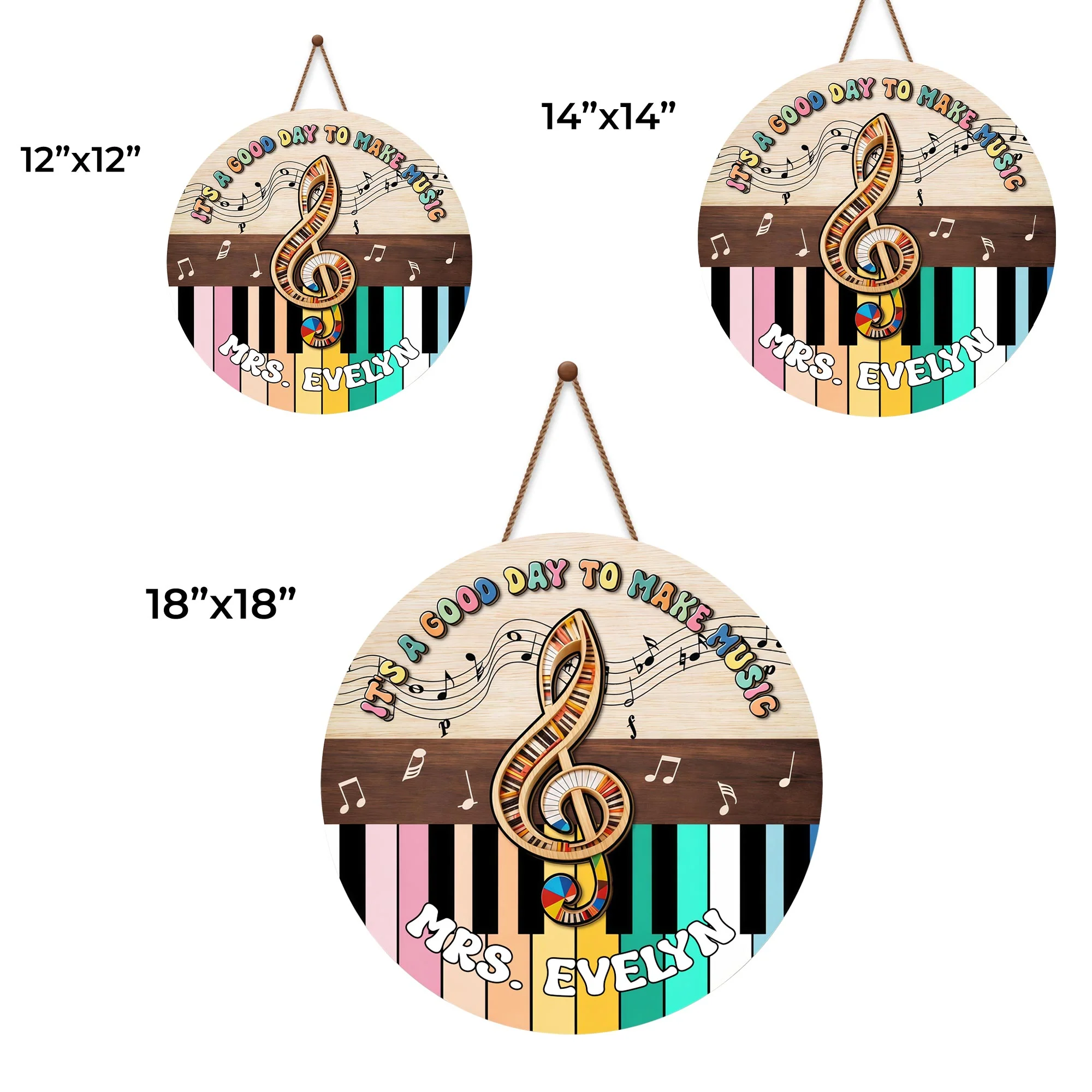 It's A Good Day To Make Music With Piano Keys And Treble Clef - Personalized Custom Shaped Wood Sign - MUSIC009_WSIGN - Image 3