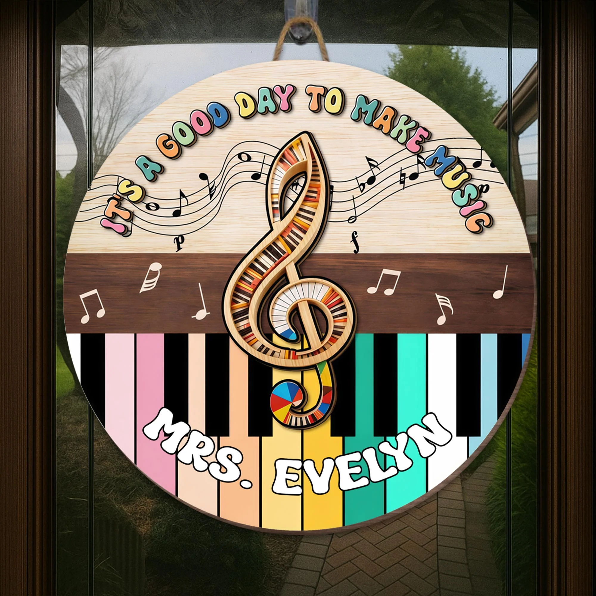 It's A Good Day To Make Music With Piano Keys And Treble Clef - Personalized Custom Shaped Wood Sign - MUSIC009_WSIGN - Image 5