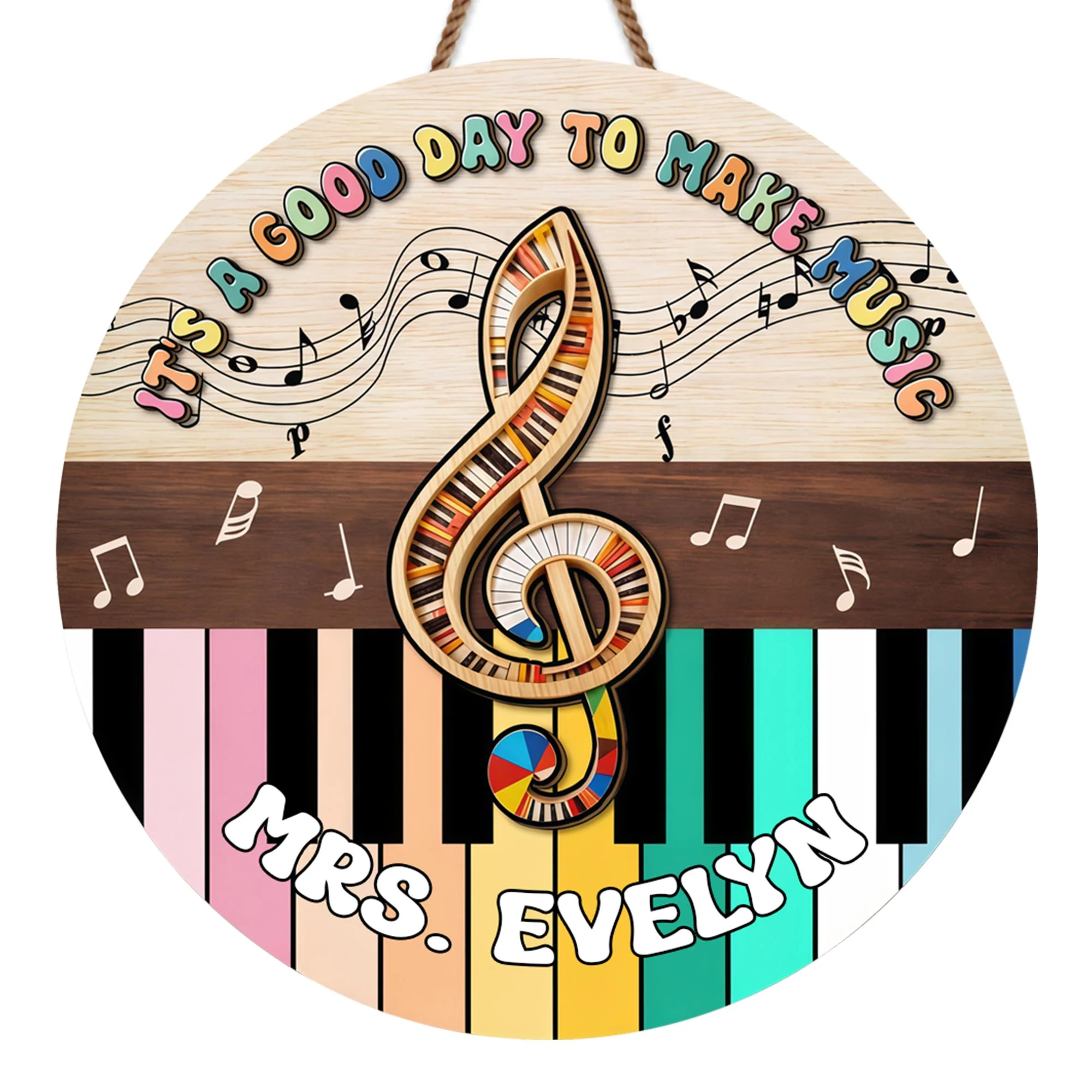 It's A Good Day To Make Music With Piano Keys And Treble Clef - Personalized Custom Shaped Wood Sign - MUSIC009_WSIGN - Image 7