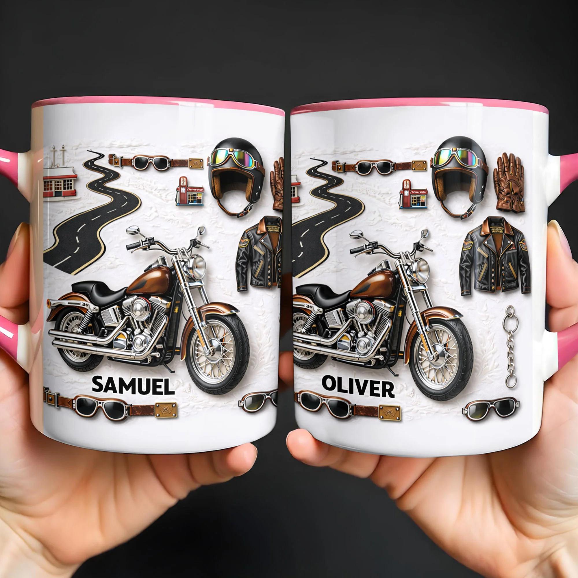 Life Is A Beautiful Ride Personalized Motorcycle With Helmet And Jacket - Personalized Custom Accent Mug - HOB145_AMUG - Image 4