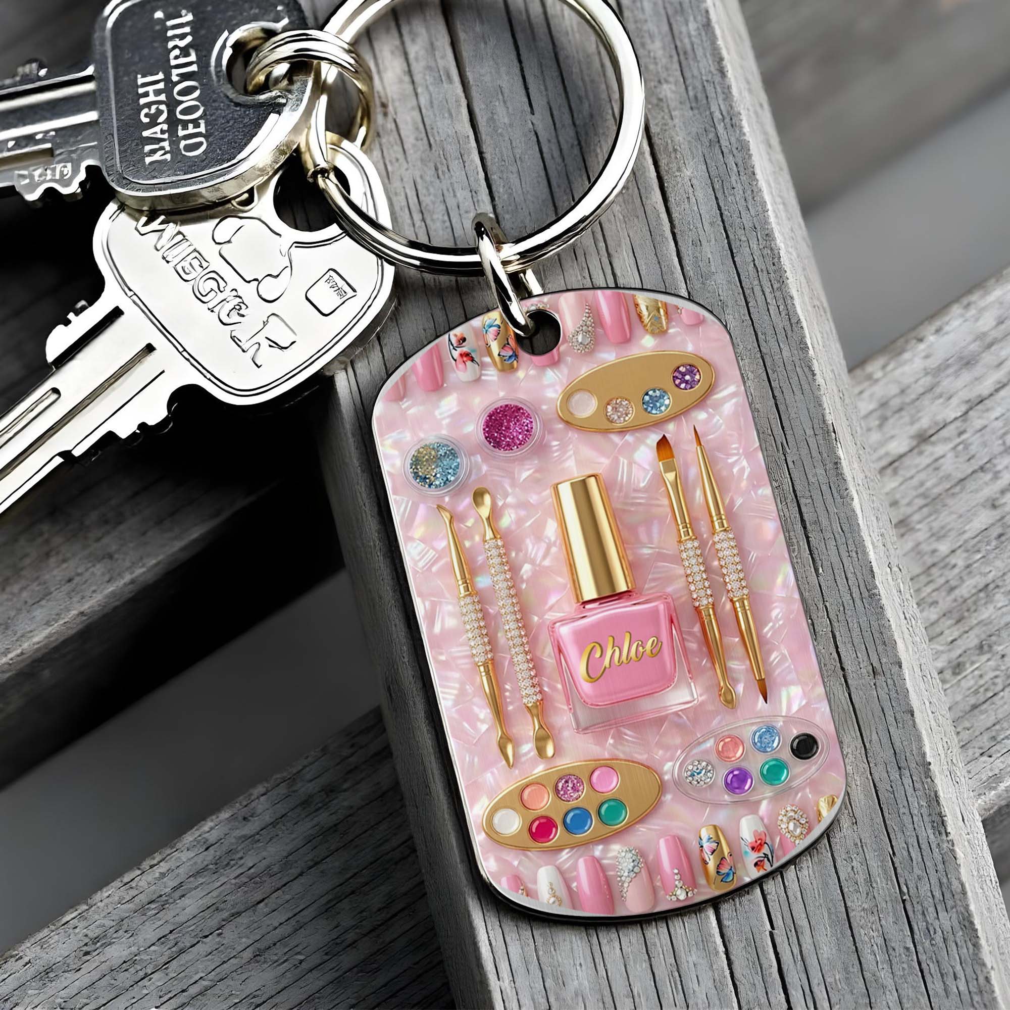 Life Is Better With A Fresh Set Of Nails Polish And Art Tools - Personalized Stainless Steel Keychain - JBS130_KCX