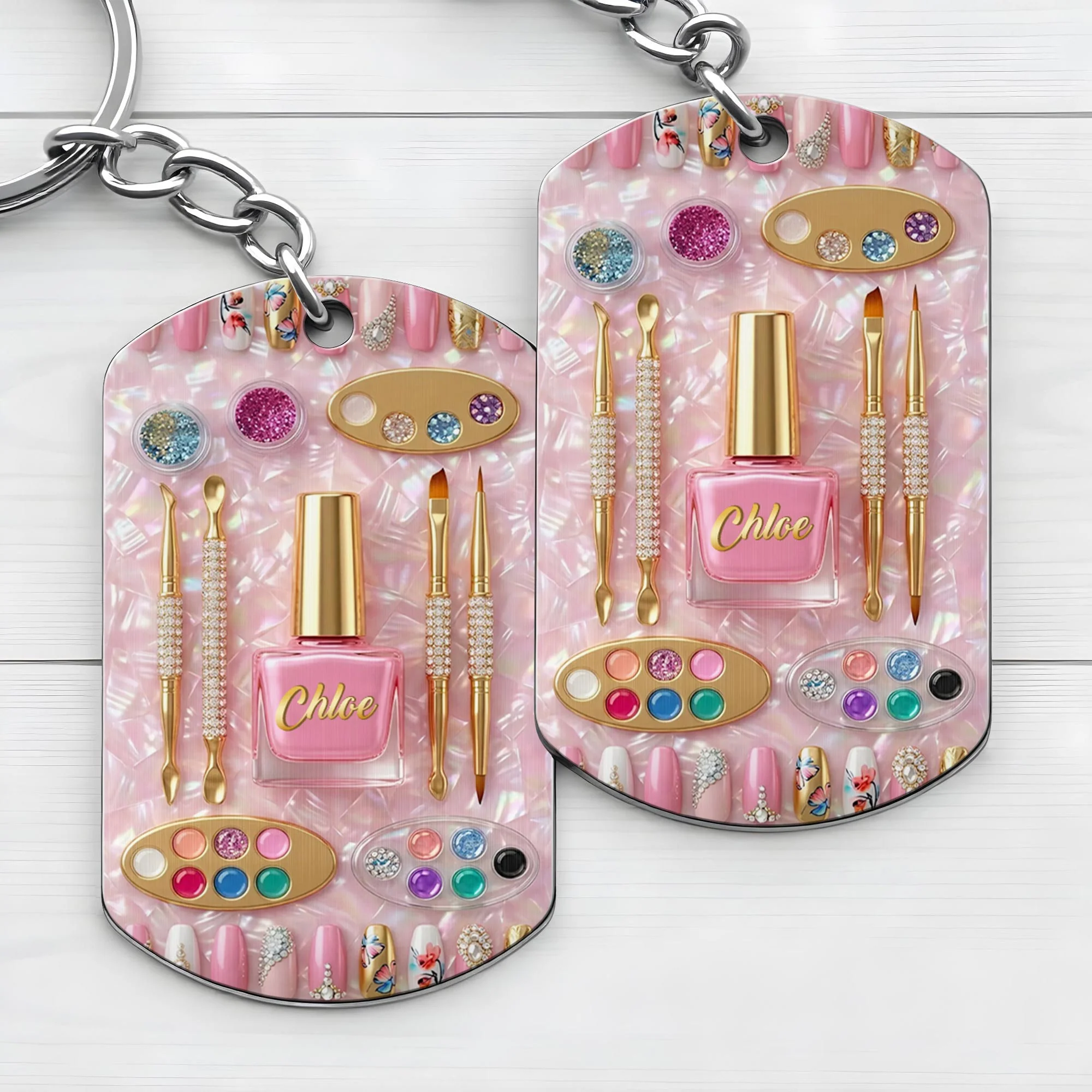 Life Is Better With A Fresh Set Of Nails Polish And Art Tools - Personalized Stainless Steel Keychain - JBS130_KCX - Image 3