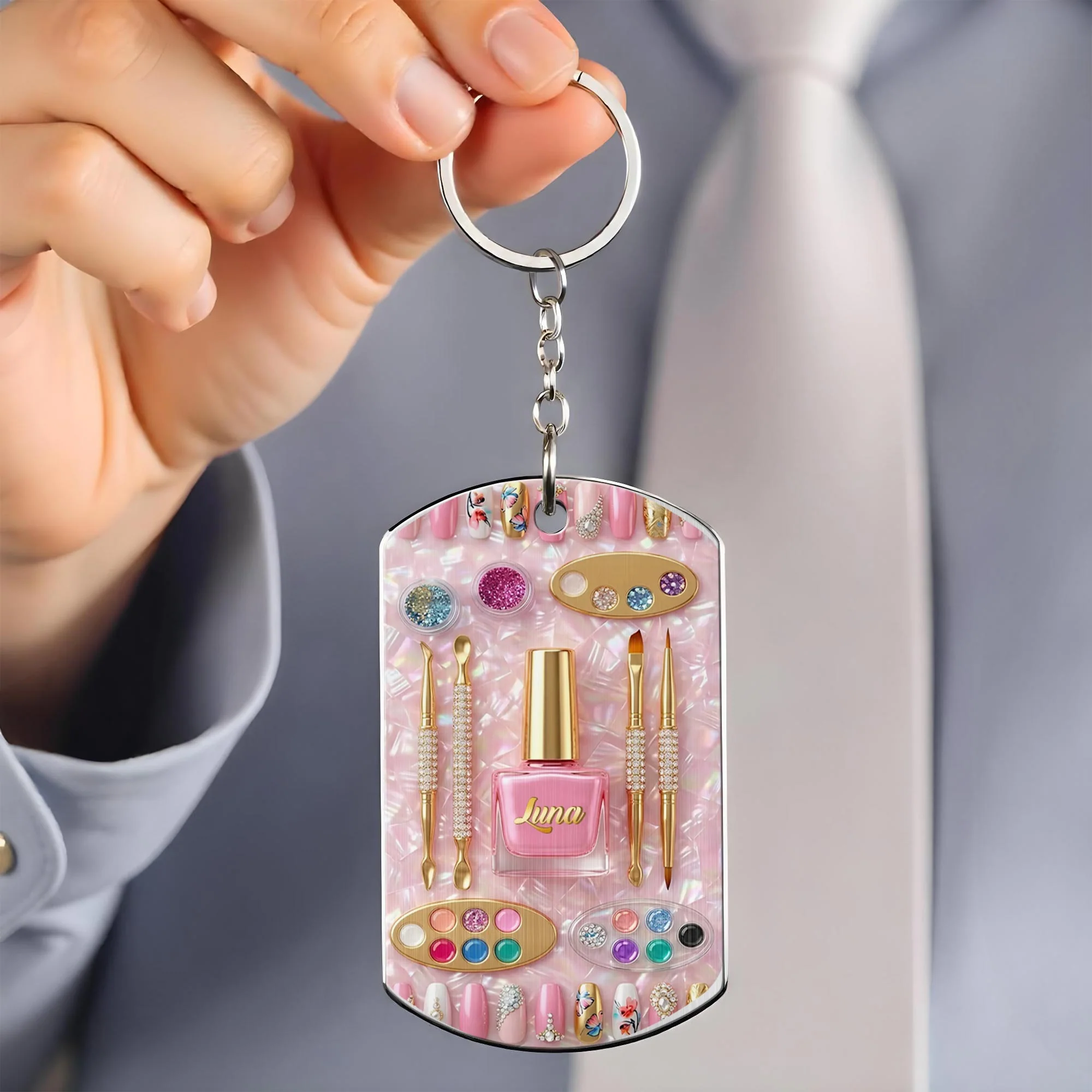 Life Is Better With A Fresh Set Of Nails Polish And Art Tools - Personalized Stainless Steel Keychain - JBS130_KCX - Image 4