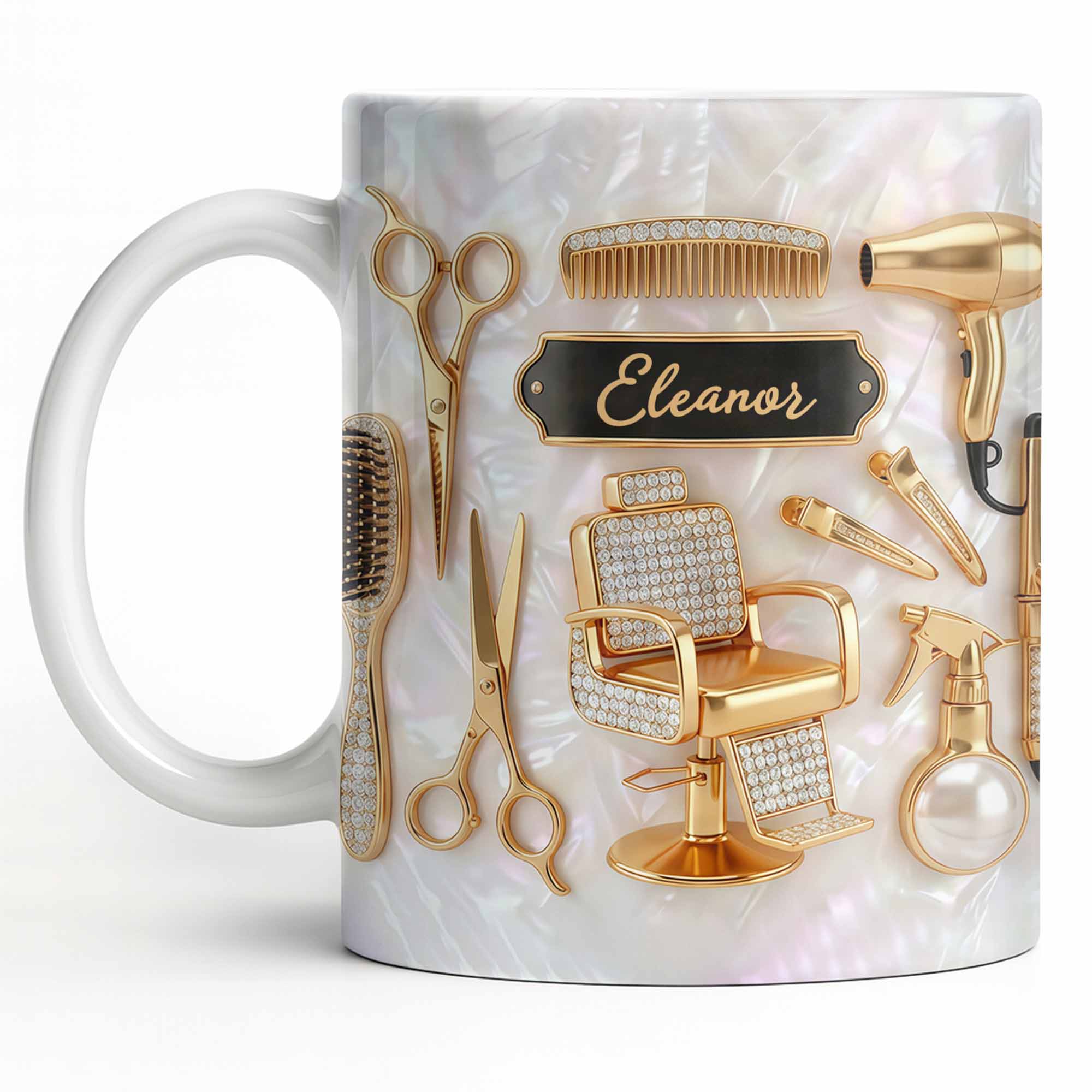 Master of Style Gold Salon Chair Scissors and Professional Hair Artistry - Personalized Custom Coffee Mug - JBS132_MG - Image 12