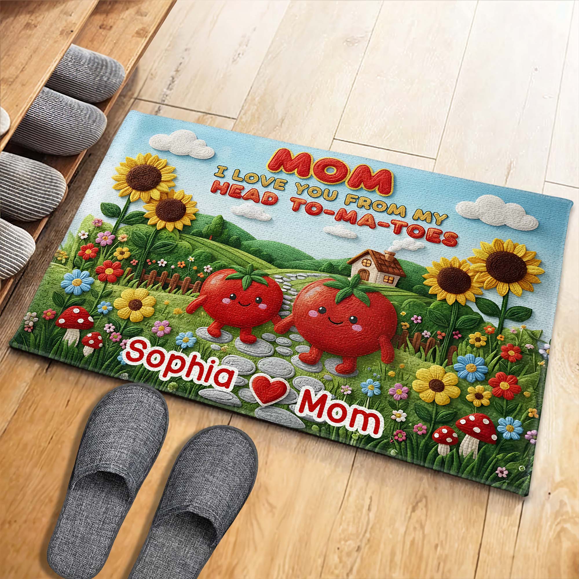 Mom I Love You From My Head To Ma Toes Tomato Garden - Personalized Custom Doormat - MOM189_DRM - Image 5