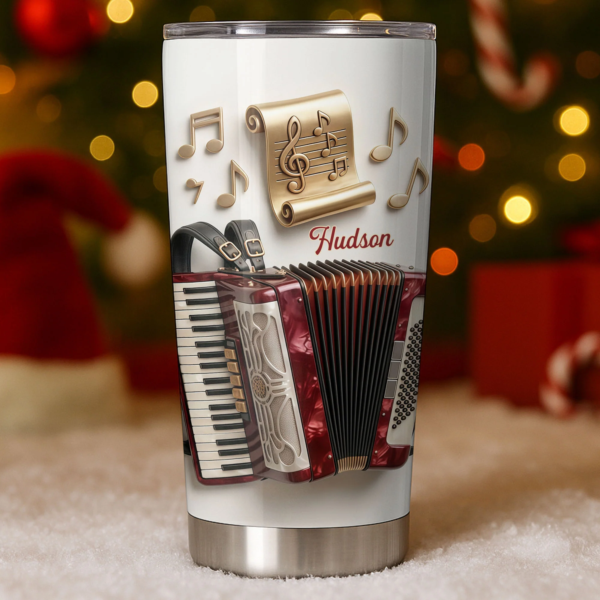 Music Is The Language Of The Heart Accordion And Musical Notes - Personalized Custom Stainless Steel Tumbler 20oz 30oz - MUSIC036_TB - Image 3