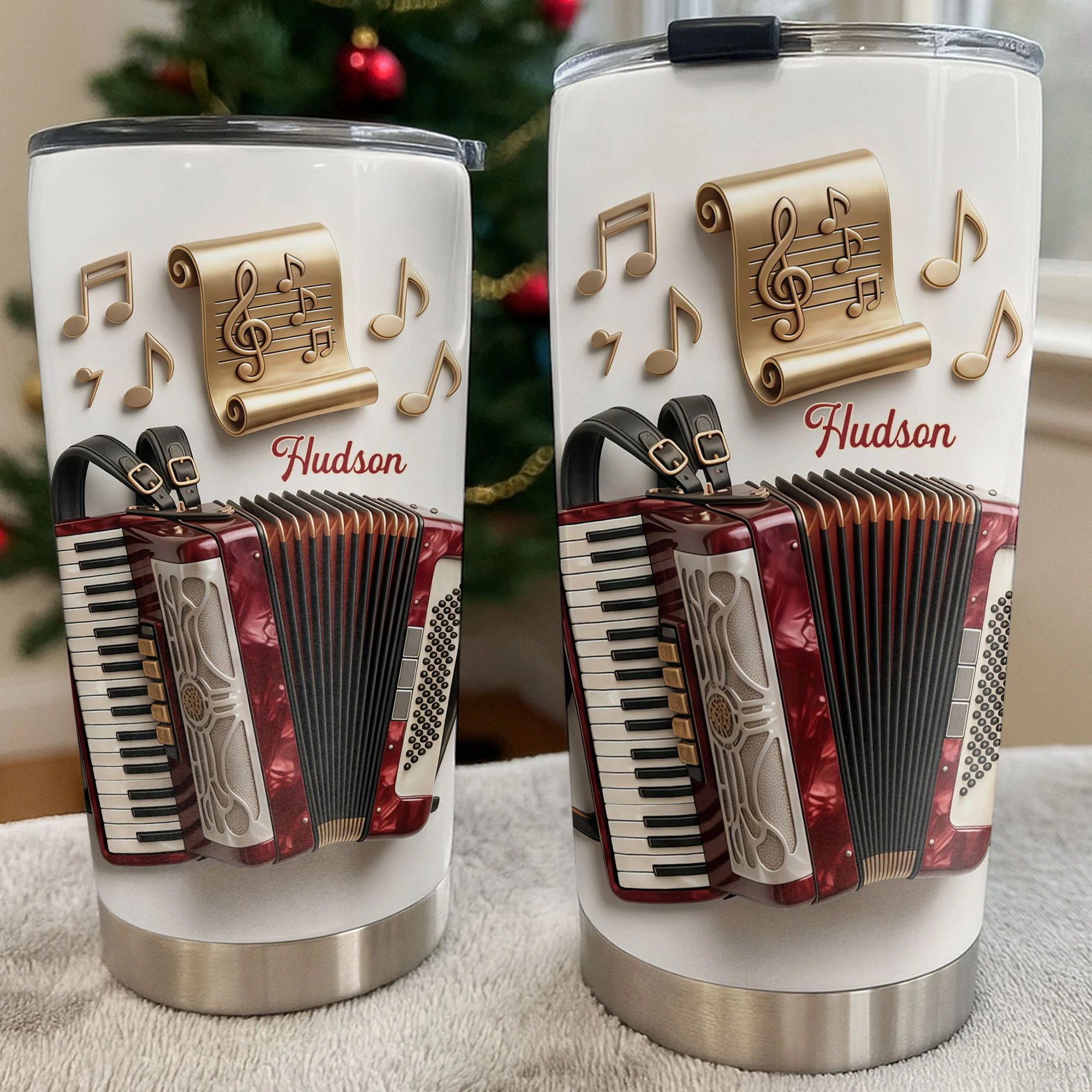 Music Is The Language Of The Heart Accordion And Musical Notes - Personalized Custom Stainless Steel Tumbler 20oz 30oz - MUSIC036_TB - Image 6