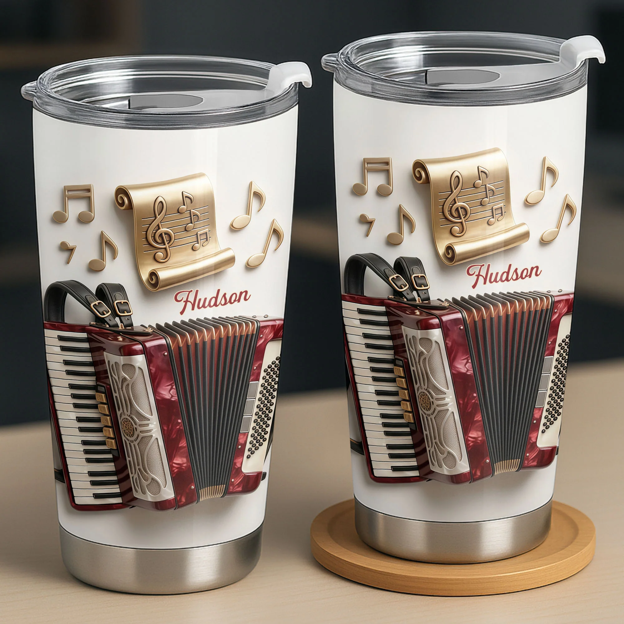 Music Is The Language Of The Heart Accordion And Musical Notes - Personalized Custom Stainless Steel Tumbler 20oz 30oz - MUSIC036_TB - Image 8