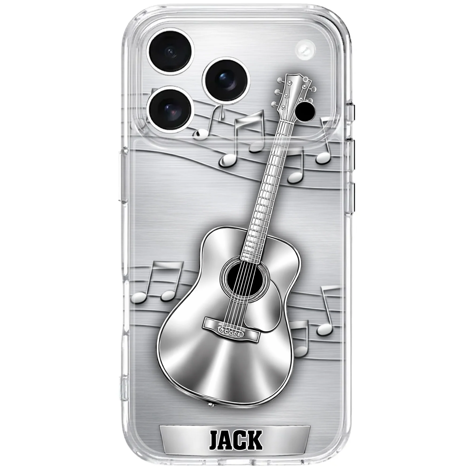 Music Is The Language Of The Soul Metallic Acoustic Guitar - Personalized Clear Phone Case - MUSIC022_PHC - Image 10