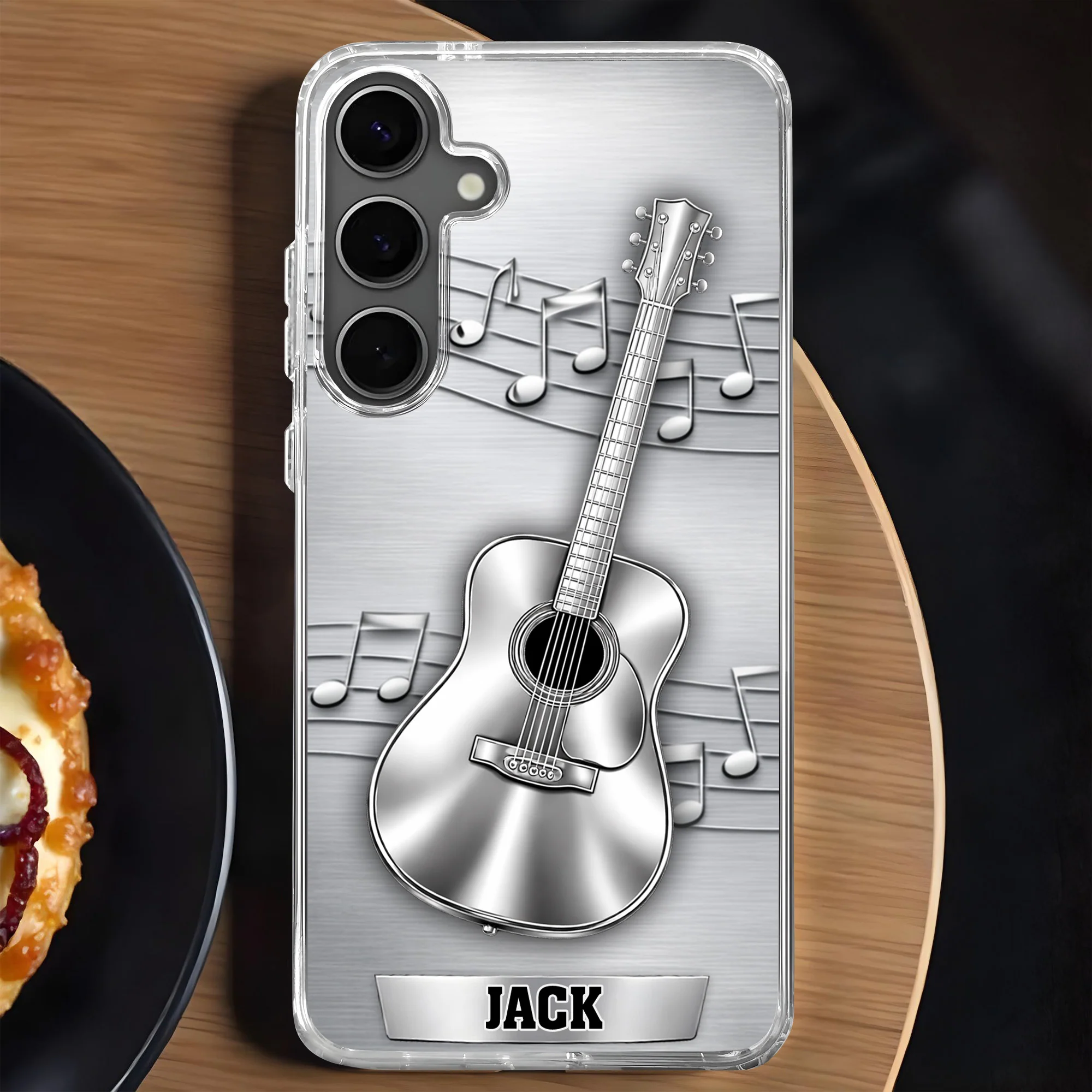 Music Is The Language Of The Soul Metallic Acoustic Guitar - Personalized Clear Phone Case - MUSIC022_PHC - Image 7