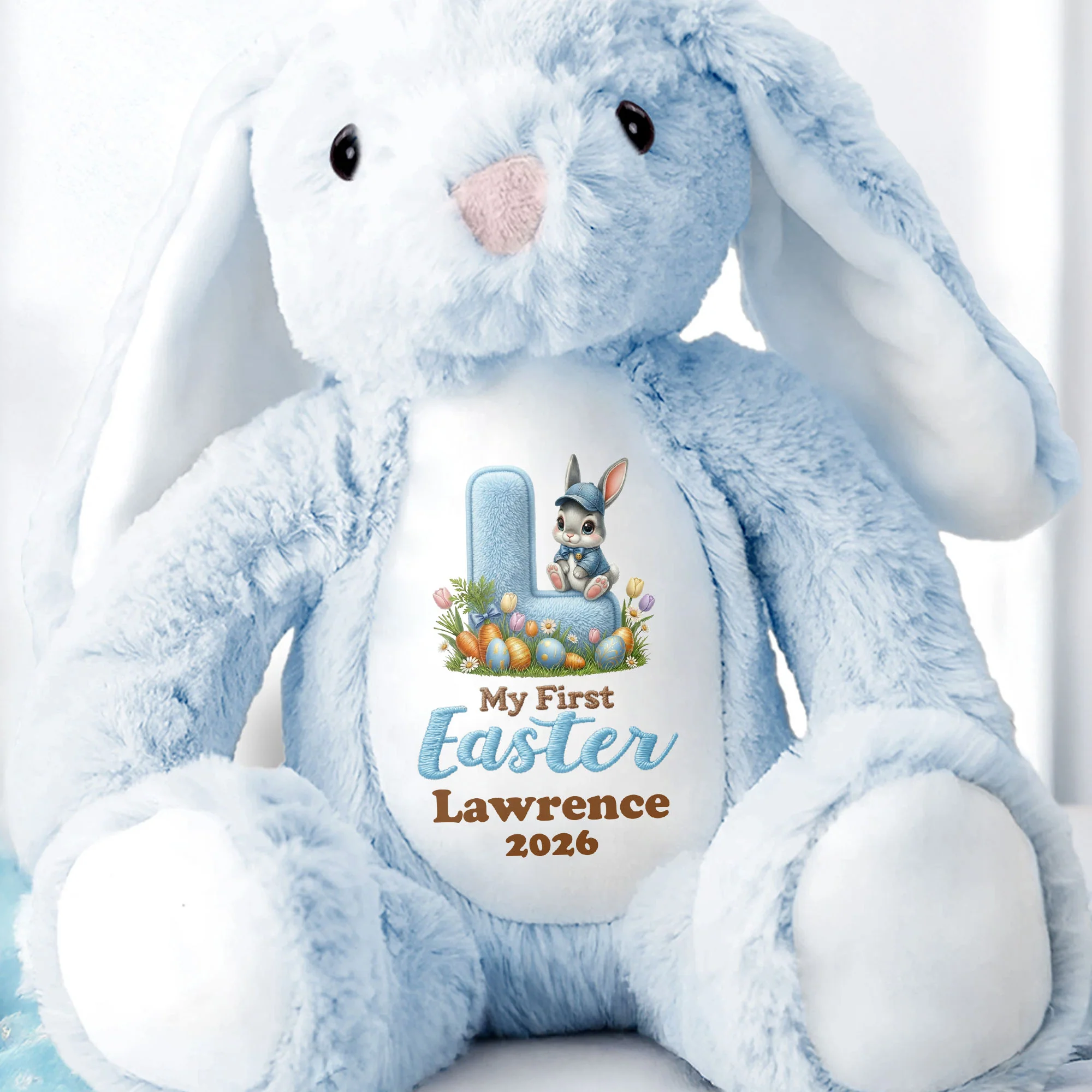 My First Easter Personalized Plush With Bunny And Easter Eggs - Personalized Stuffed Bunny - KID596_BUN - Image 5