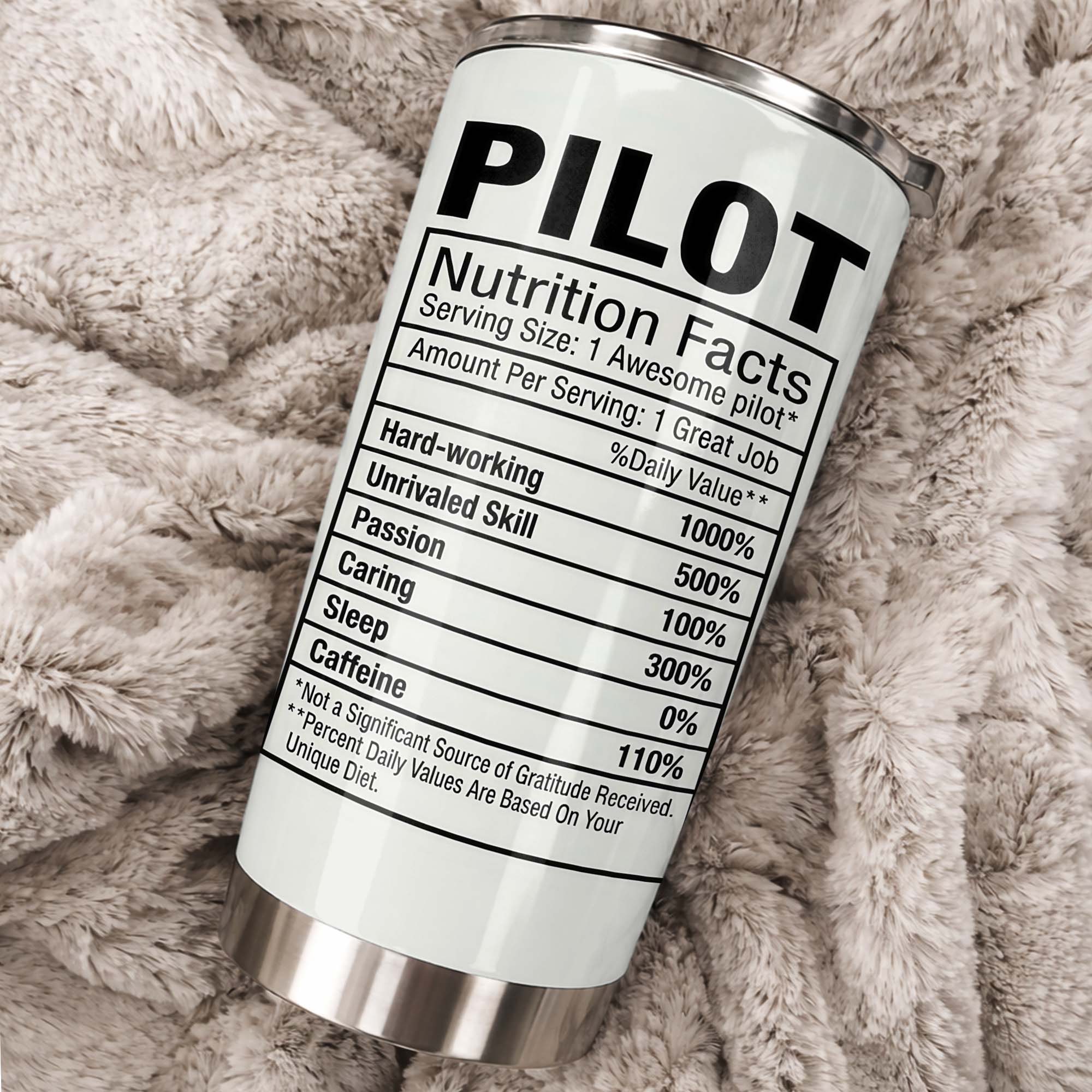 Pilot Nutrition Facts Personalized Pilot Uniform With Tie And Epaulets - Personalized Custom Stainless Steel Tumbler 20oz 30oz - JBS145_TB - Image 3