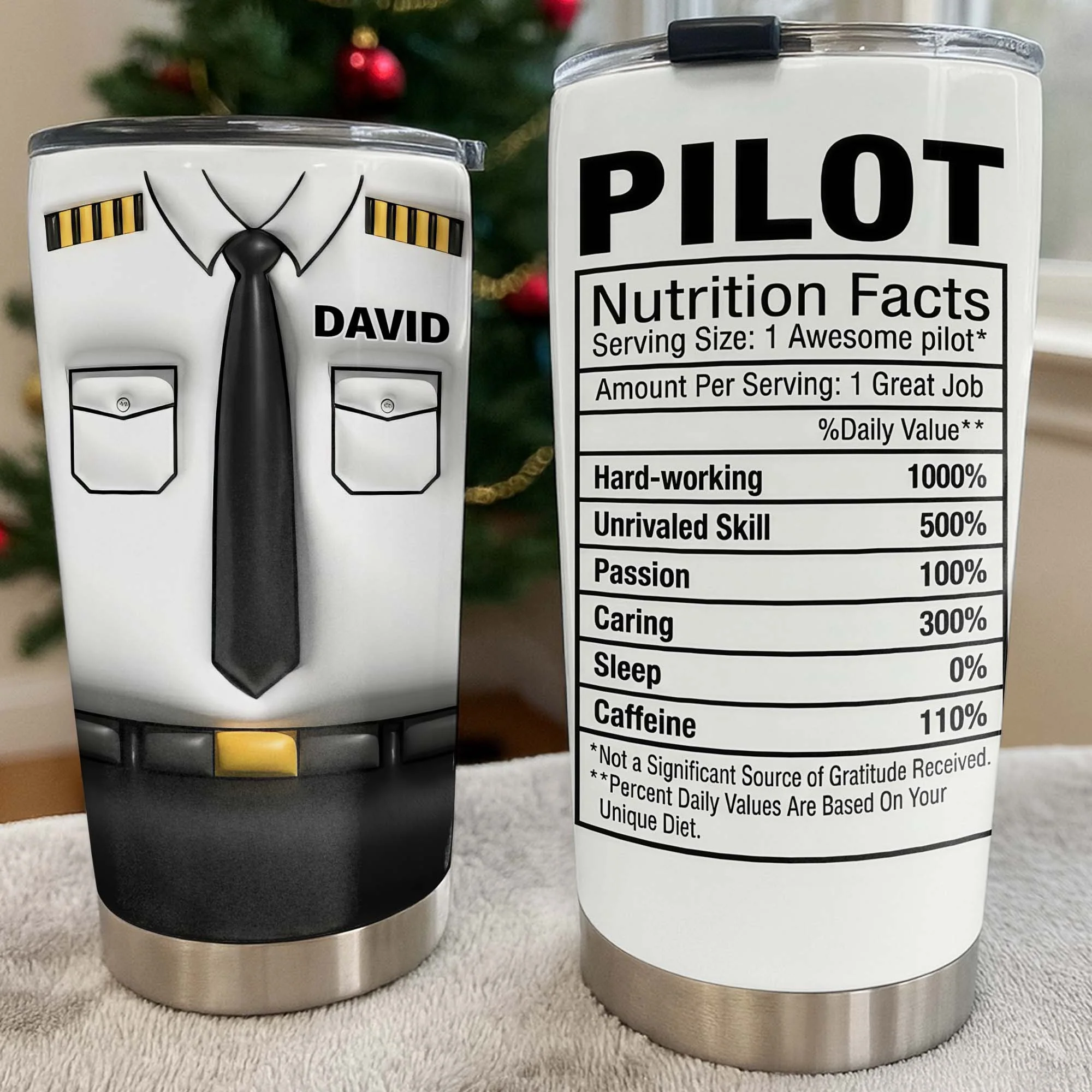 Pilot Nutrition Facts Personalized Pilot Uniform With Tie And Epaulets - Personalized Custom Stainless Steel Tumbler 20oz 30oz - JBS145_TB - Image 7