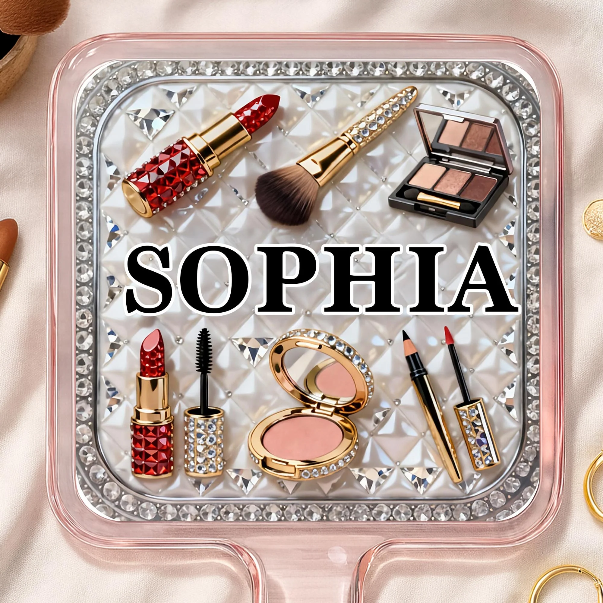 Reflect Your Inner Beauty With Elegant Lipstick And Makeup Accessories - Personalized Handheld Mirror - HOB114_HMIR - Image 4