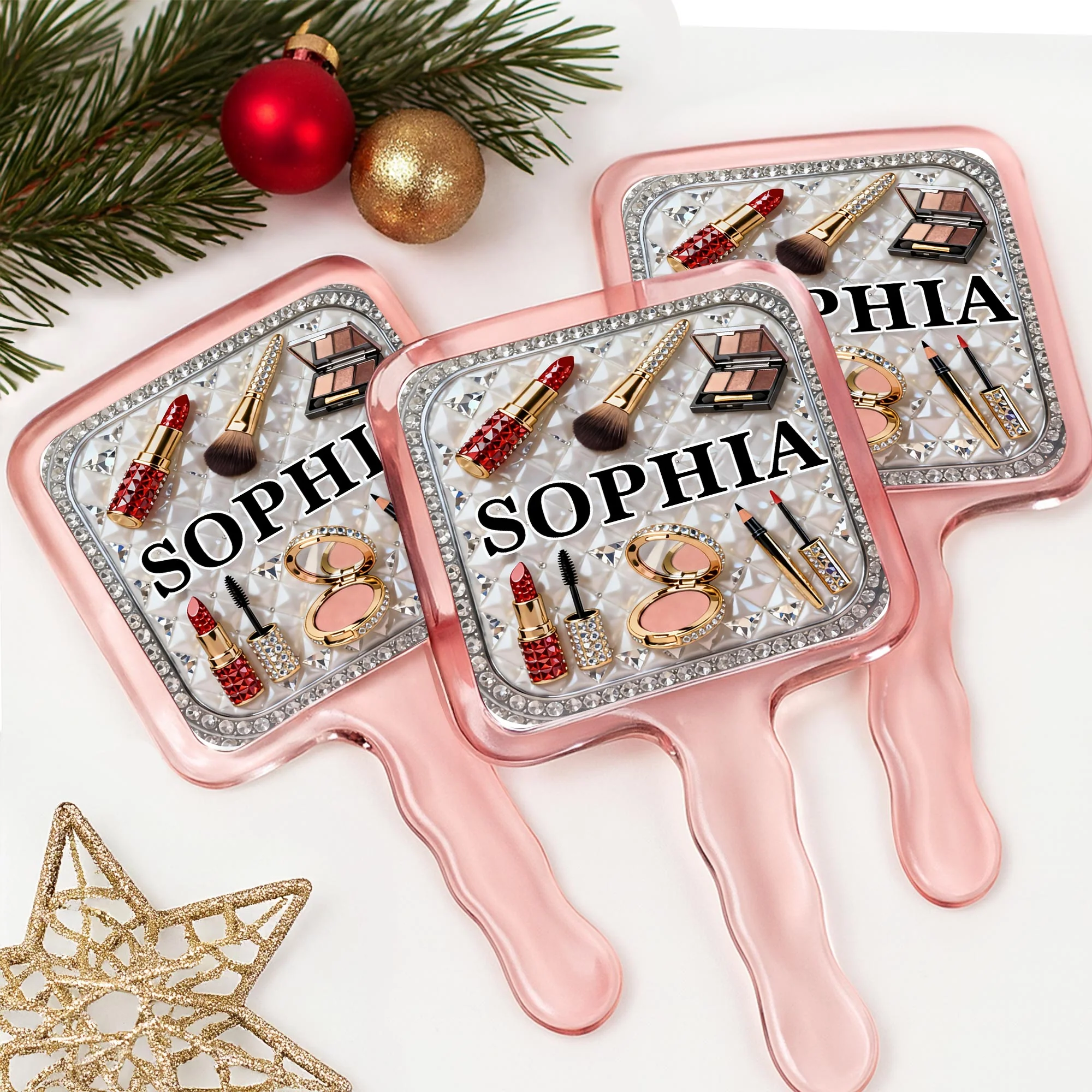 Reflect Your Inner Beauty With Elegant Lipstick And Makeup Accessories - Personalized Handheld Mirror - HOB114_HMIR - Image 7