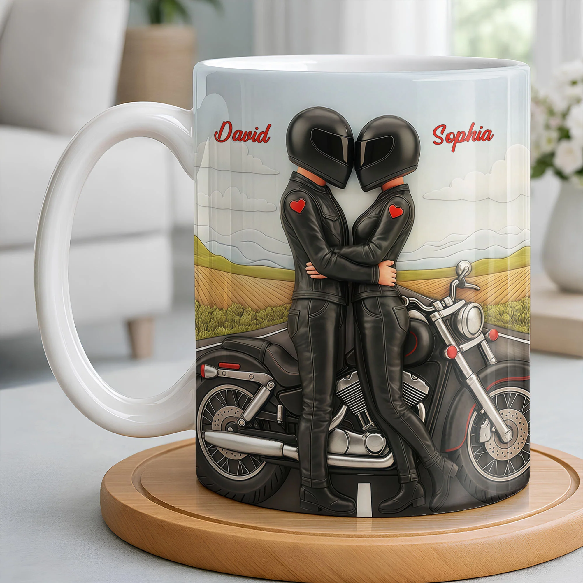 Riding Partners For Life Couple With Motorcycle And Pistons - Personalized Custom Coffee Mug - CPL1407_MG - Image 7