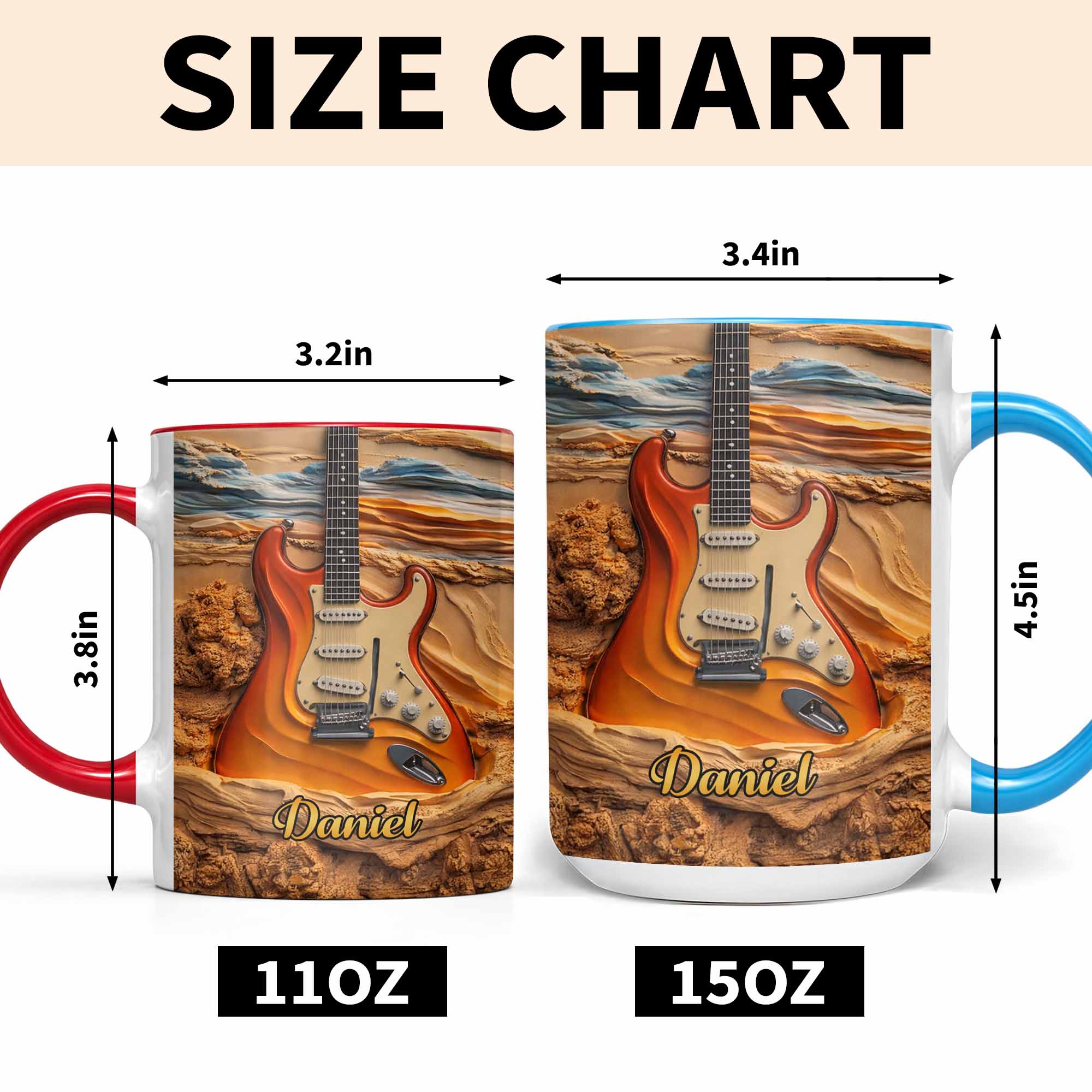 Rock On With A Soul That Sings Electric Guitar Desert Art - Personalized Custom Accent Mug - MUSIC049_AMUG - Image 7
