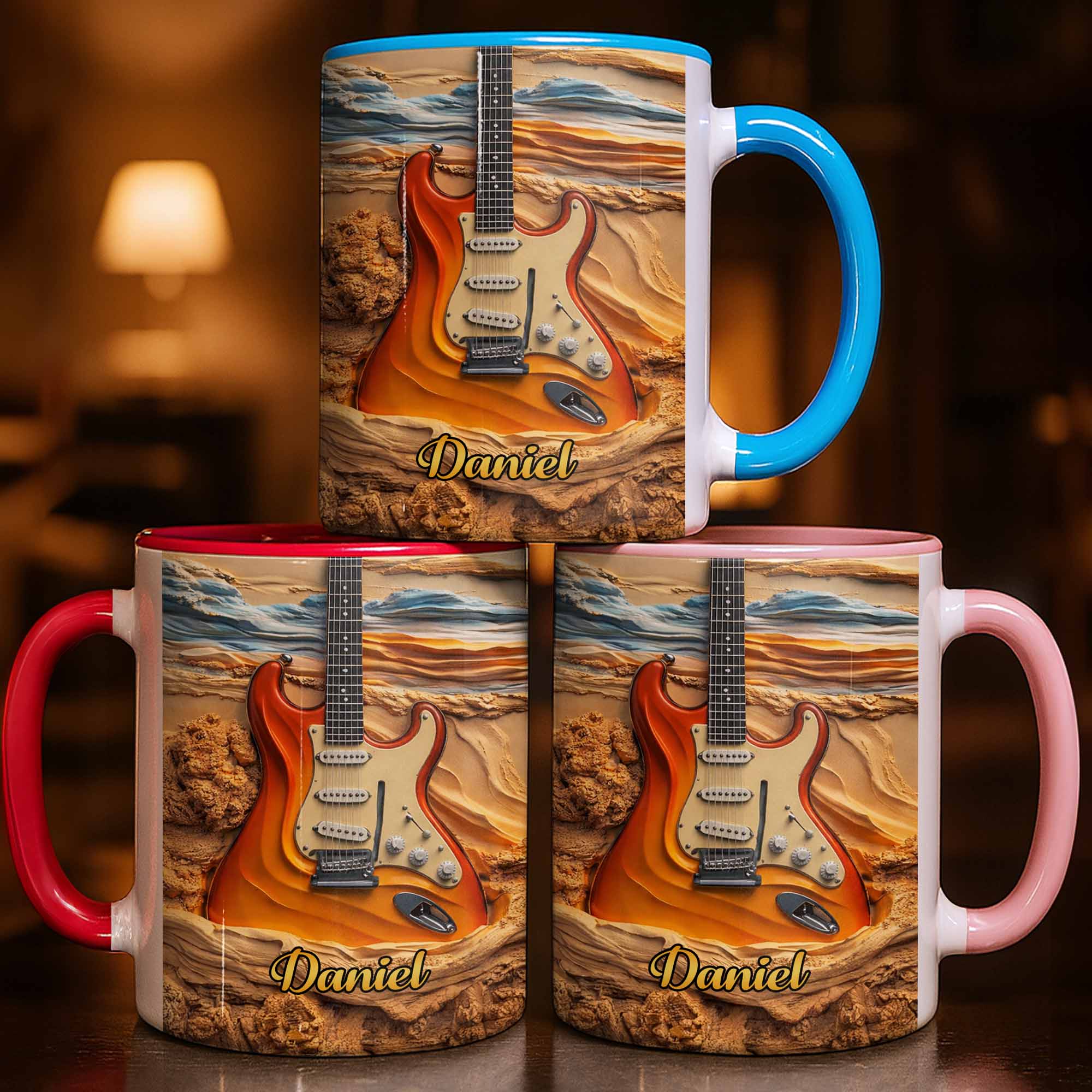 Rock On With A Soul That Sings Electric Guitar Desert Art - Personalized Custom Accent Mug - MUSIC049_AMUG - Image 8