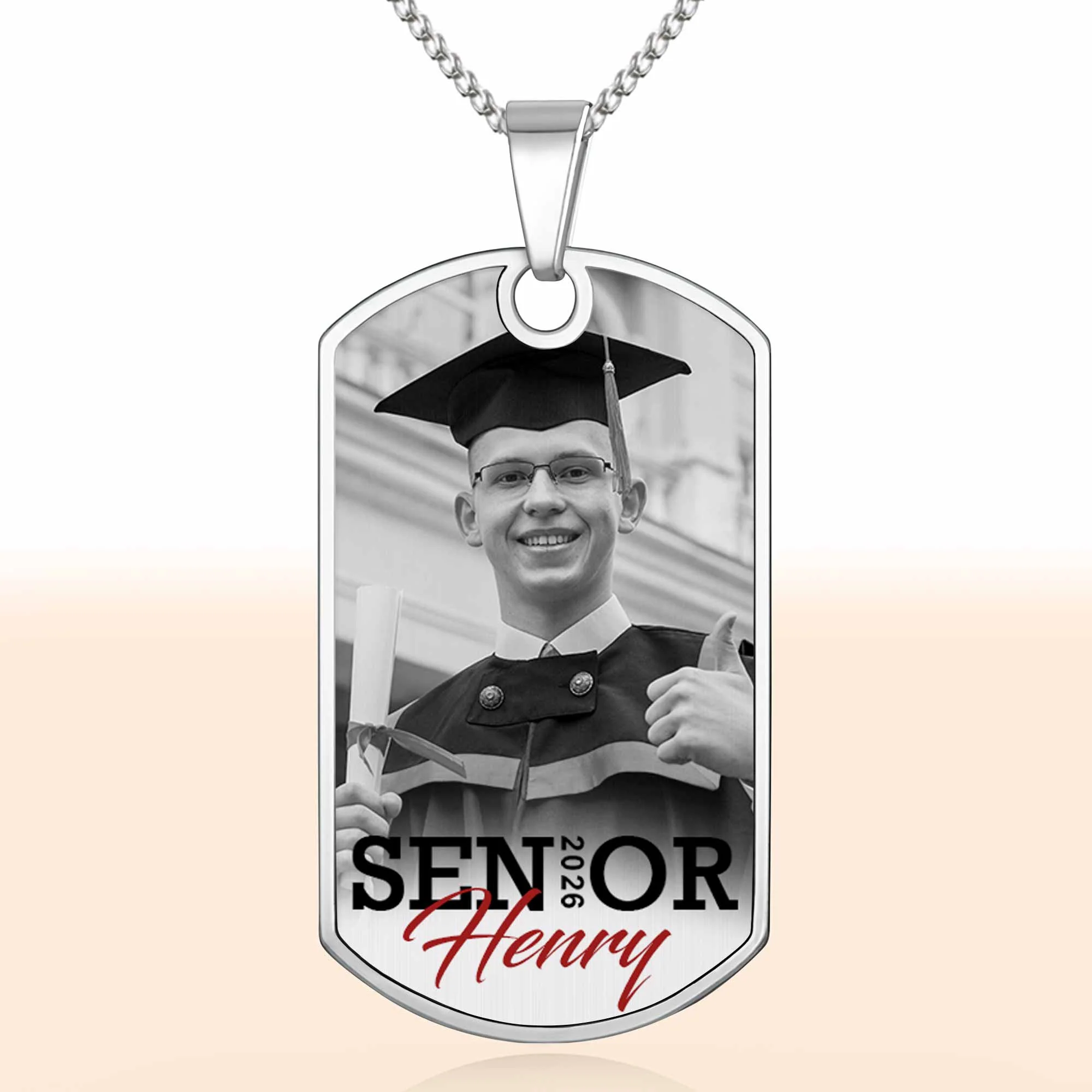 Senior You Are Braver Than You Believe Custom Graduation Photo - Personalized Custom Dog Tag Necklace - GRAD036_DTNECK - Image 10
