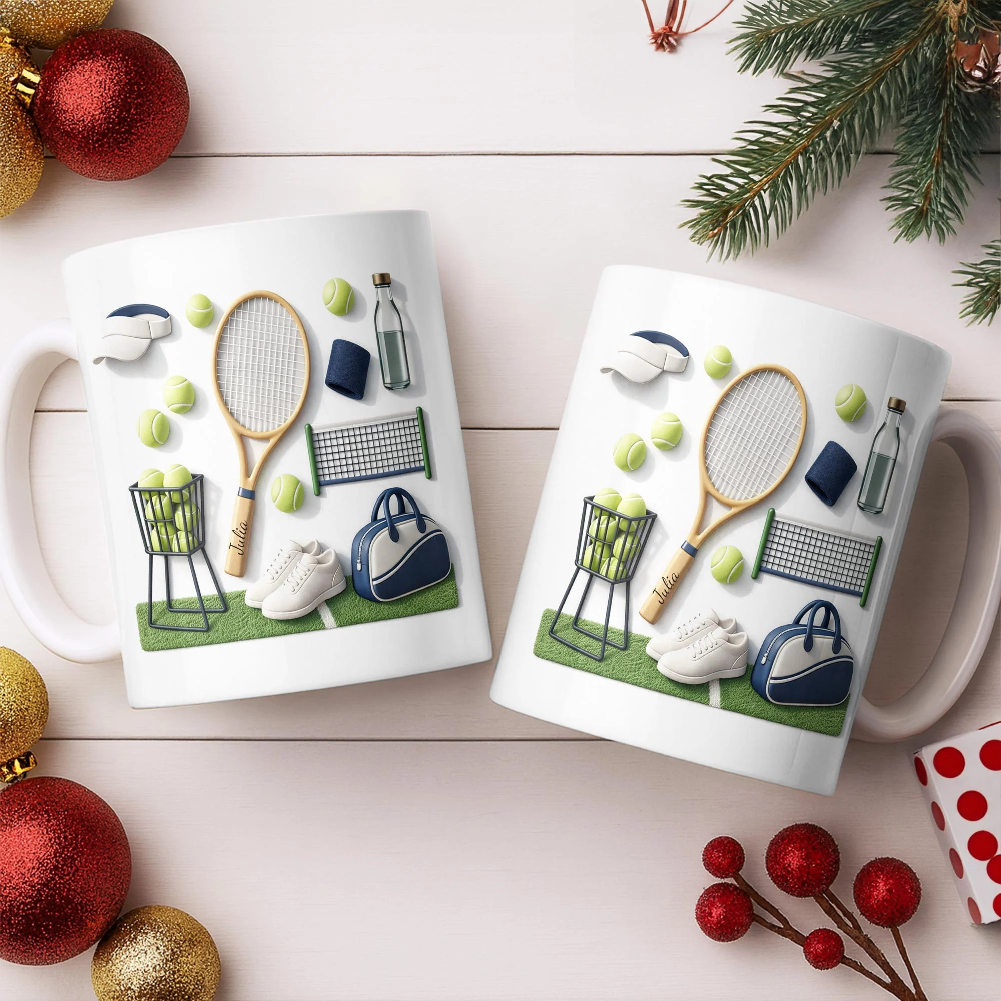 Serving Up Love And Match Point Tennis Racket And Gear - Personalized Custom Coffee Mug - SPORT075_MG - Image 10