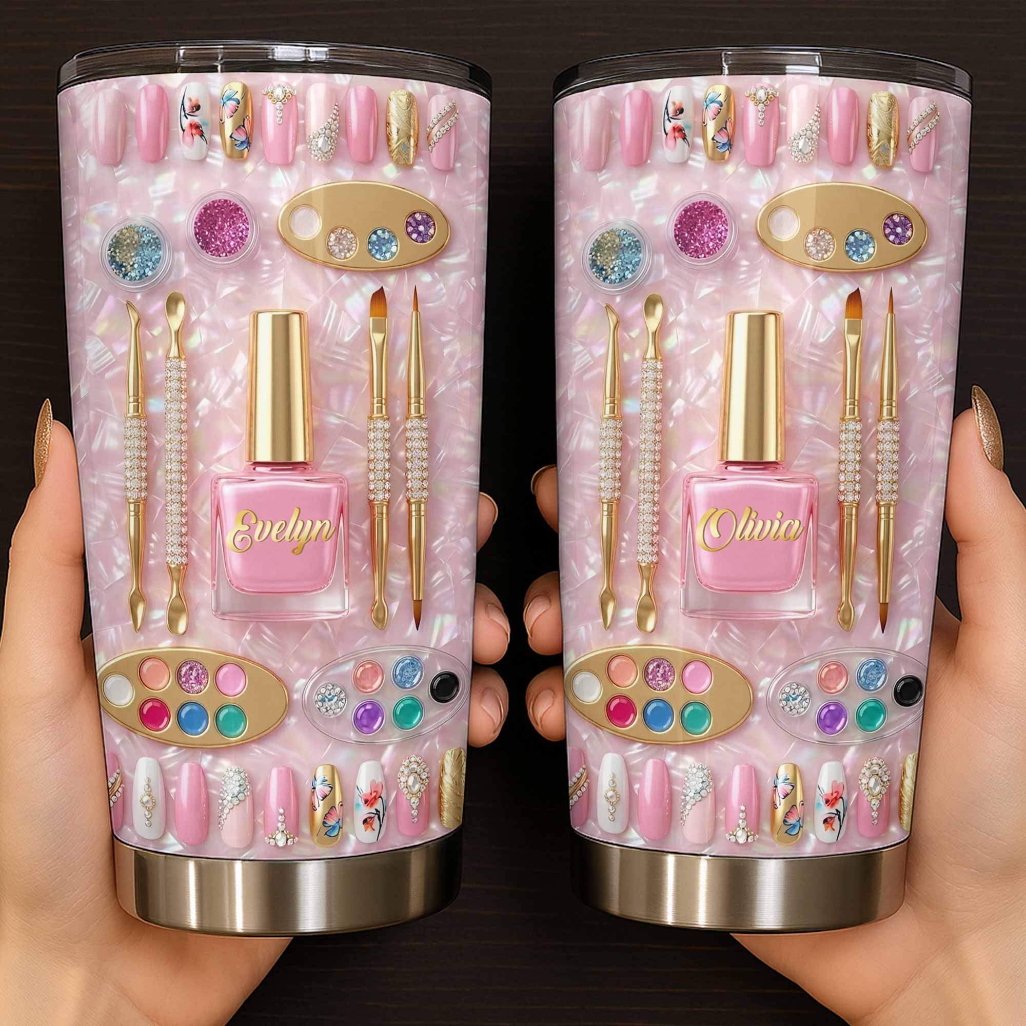 Stay Fabulous With A Touch Of Sparkle Nails And Manicure Tools - Personalized Custom Stainless Steel Tumbler 20oz 30oz - JBS130_TB - Image 2