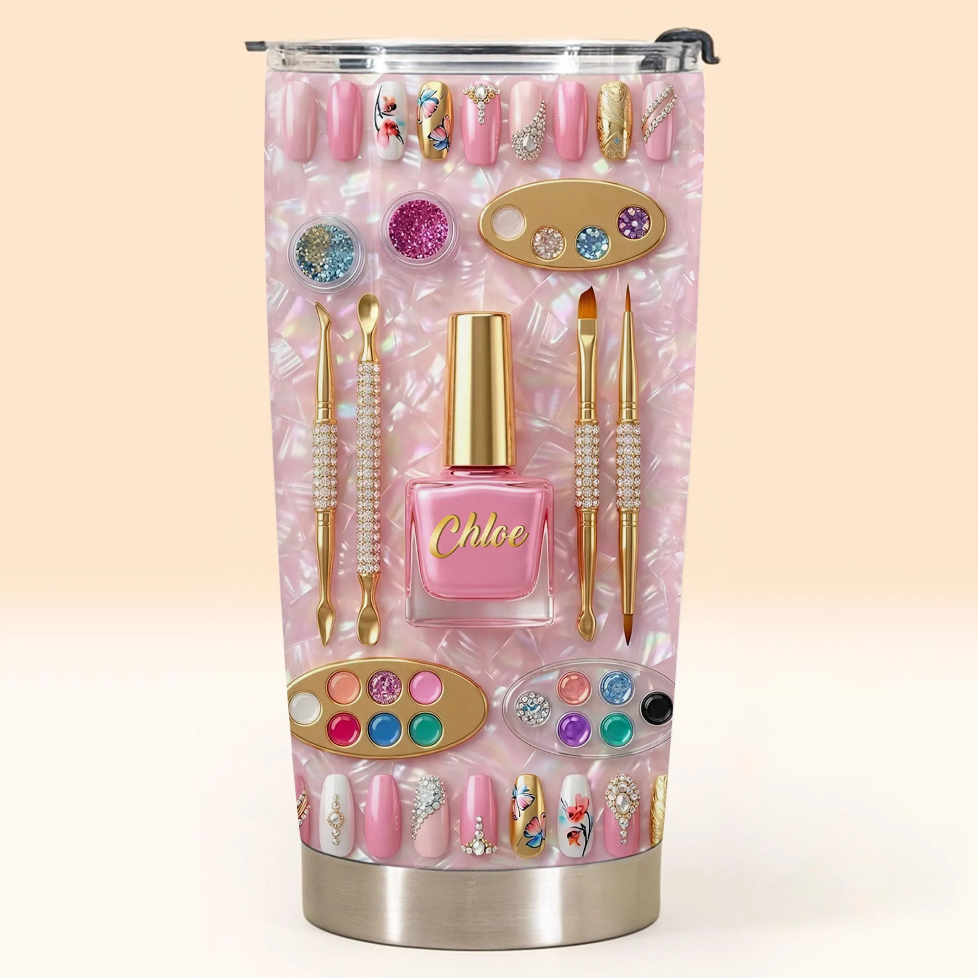 Stay Fabulous With A Touch Of Sparkle Nails And Manicure Tools - Personalized Custom Stainless Steel Tumbler 20oz 30oz - JBS130_TB - Image 4