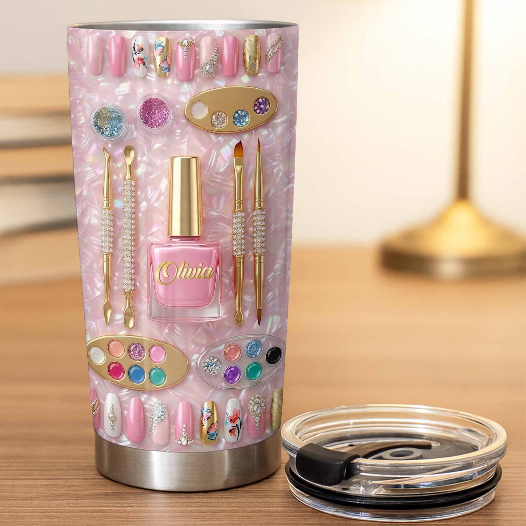 Stay Fabulous With A Touch Of Sparkle Nails And Manicure Tools - Personalized Custom Stainless Steel Tumbler 20oz 30oz - JBS130_TB - Image 7