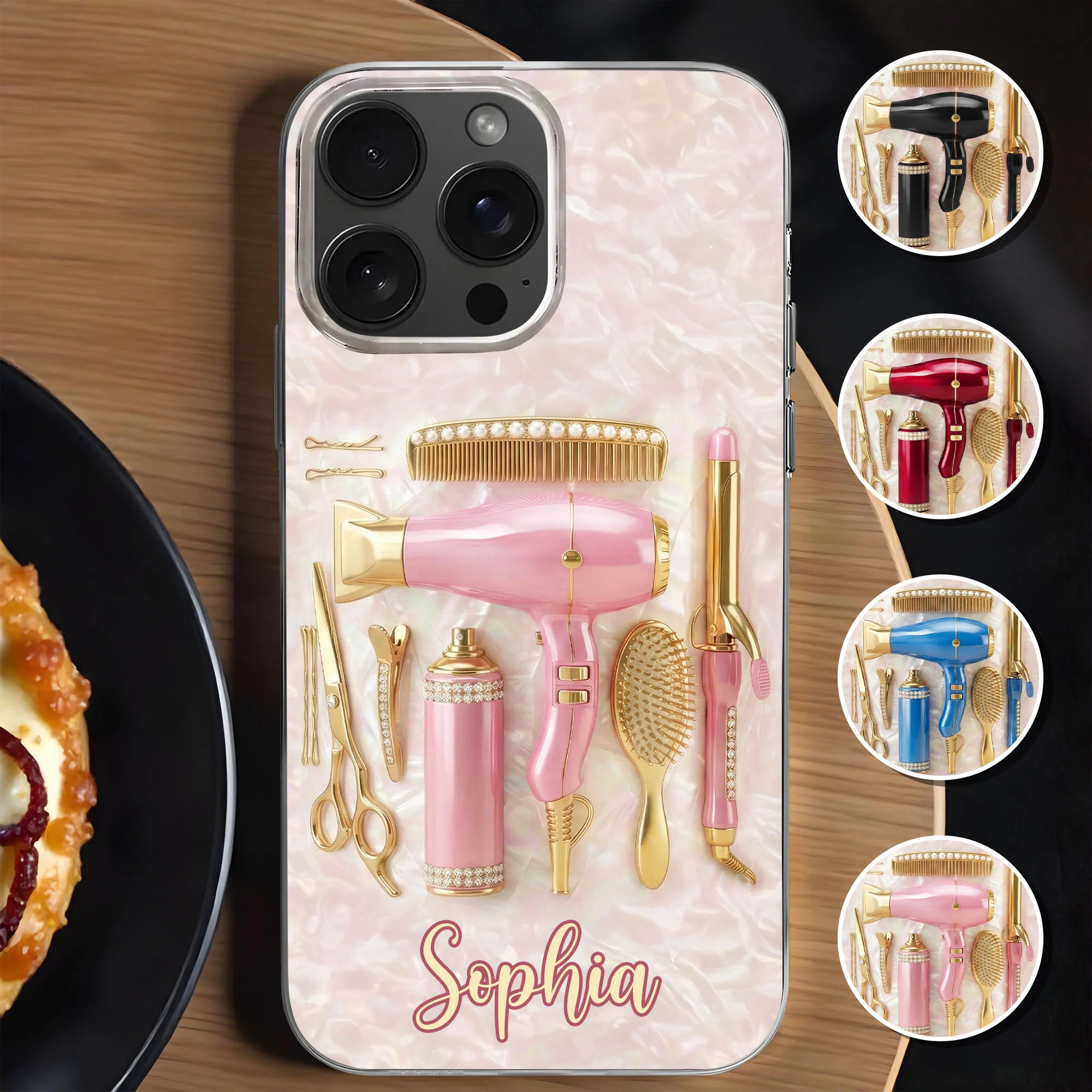 Styling Is An Art With Hair Dryer And Scissors Tools - Personalized Clear Phone Case - HAIR007_PHC