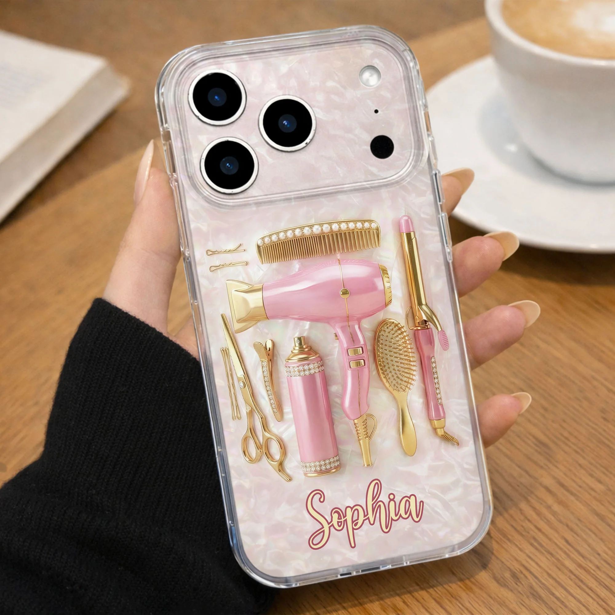 Styling Is An Art With Hair Dryer And Scissors Tools - Personalized Clear Phone Case - HAIR007_PHC - Image 7