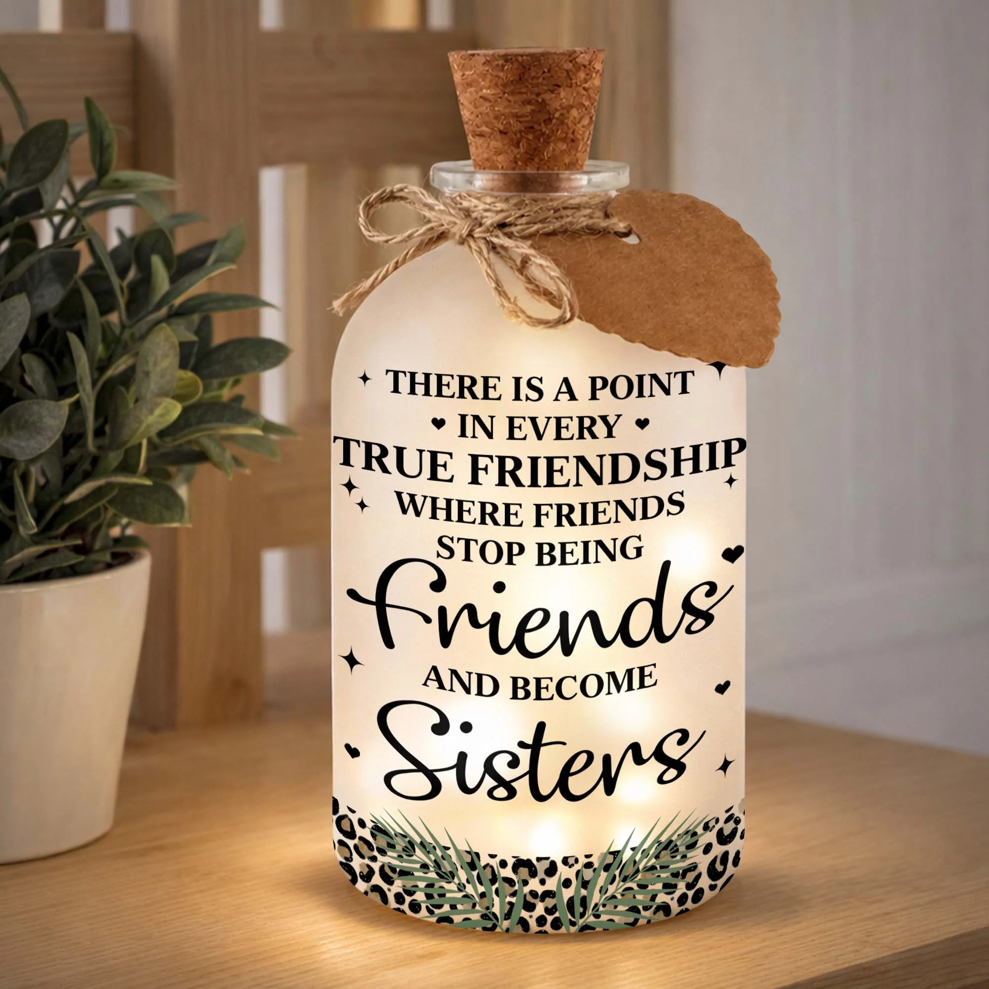 Thank You For Being My Unbiological Sister Best Friends With Leopard Print - Personalized Short Bottle Light - BST468_SBOLI - Image 5