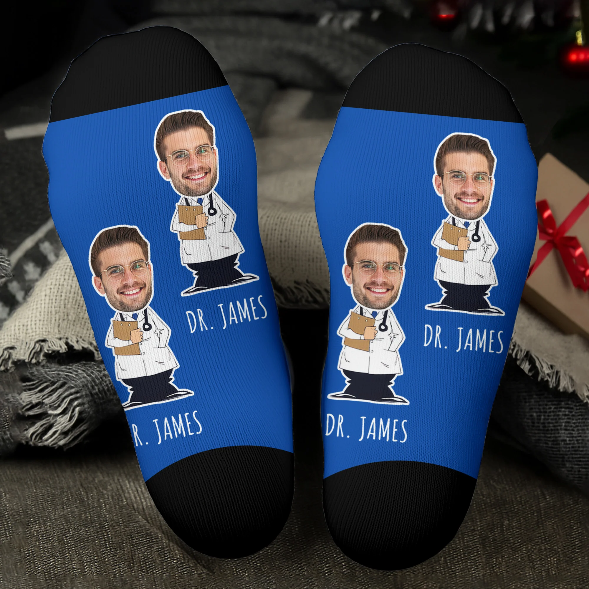 The World's Best Doctor In Action Featuring Cartoon Medical Professional - Personalized Crew Socks - DOC010_CSOCK - Image 11
