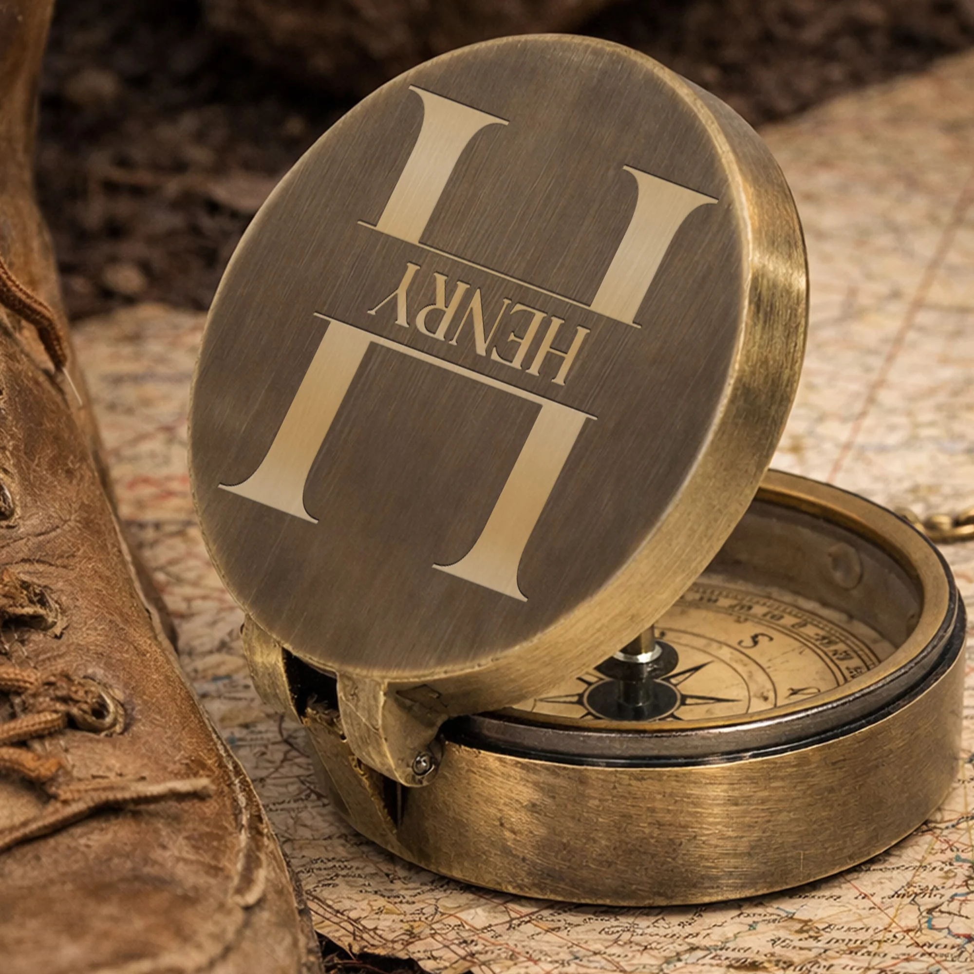 To My Brother Always Remember Personalized Monogram Compass Rose - Personalized Engraved Brass Compass - BRT012_ECPASS - Image 4