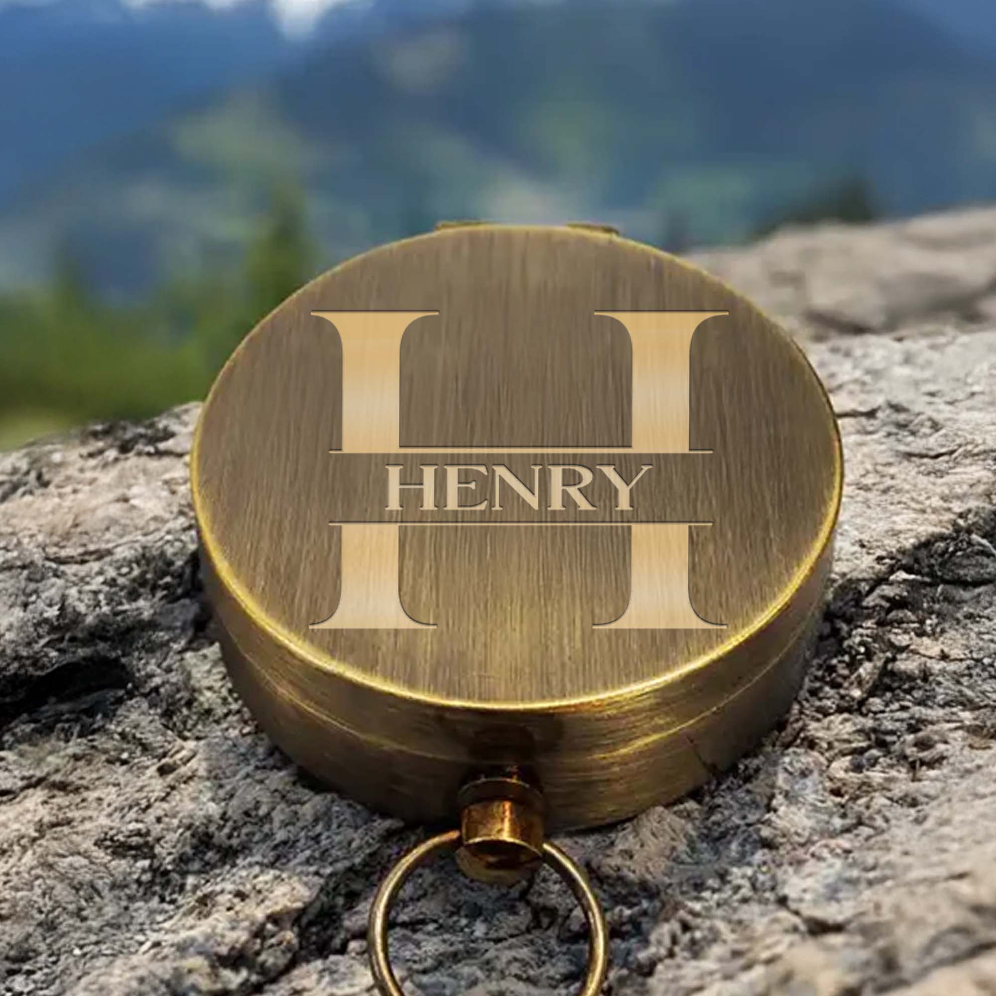 To My Brother There Is No Better Friend Monogram Floral Compass - Personalized Engraved Brass Compass - BRT030_ECPASS - Image 3