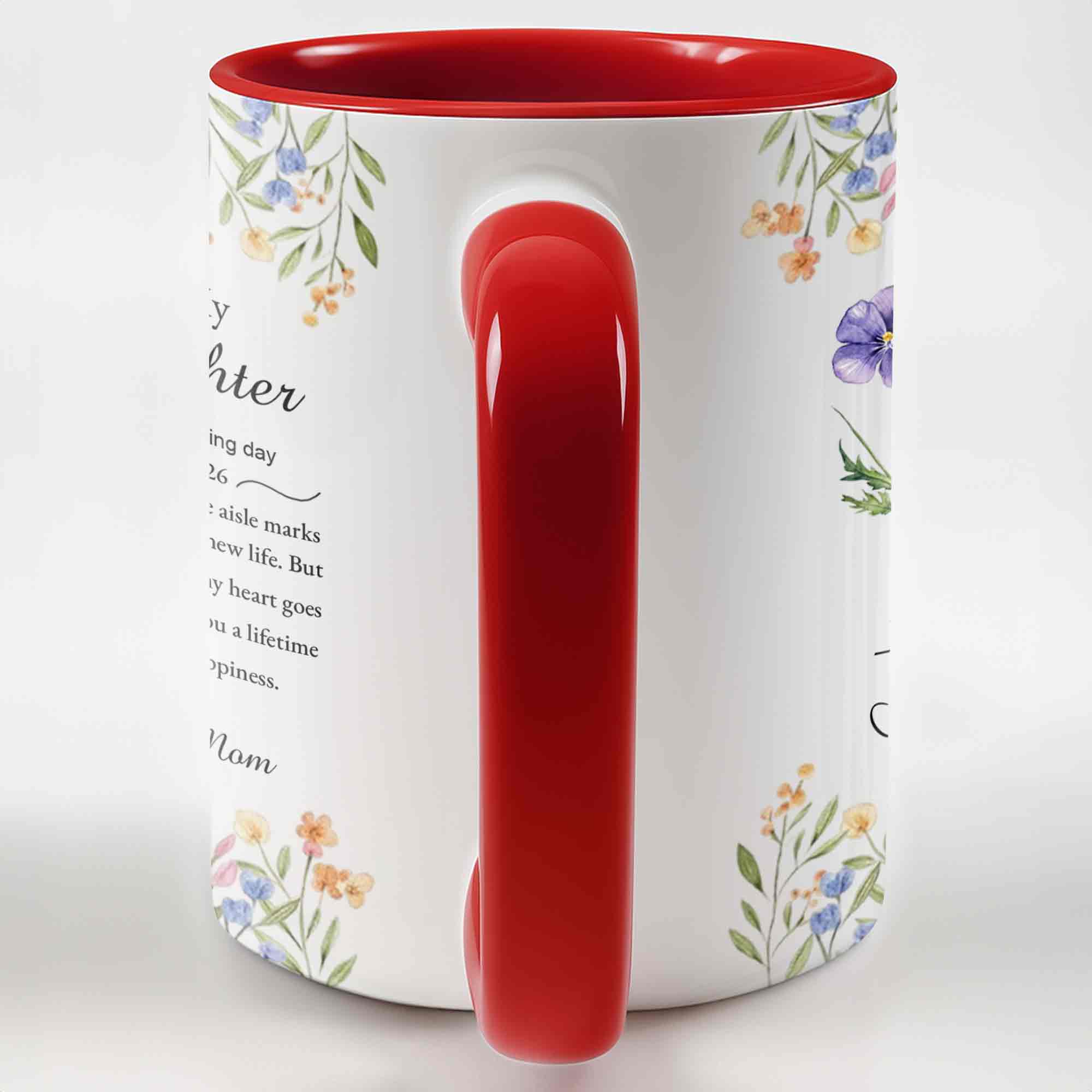 To My Daughter On Your Wedding Day Purple Flower Heart Design - Personalized Custom Accent Mug - DAU322_AMUG - Image 11