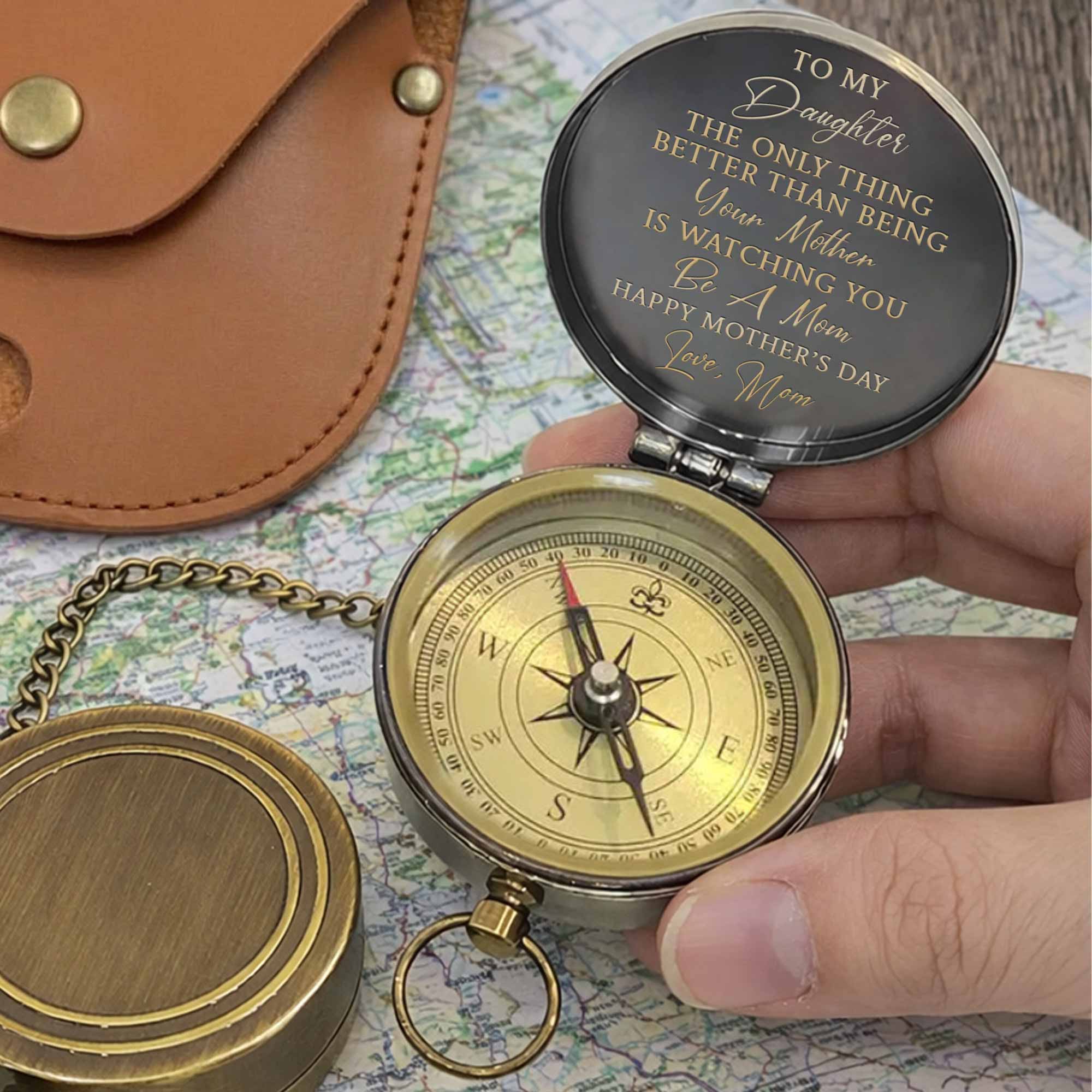 To My Daughter The Only Thing Better Butterfly Woman Flowers - Personalized Engraved Brass Compass - DAU332_ECPASS - Image 9