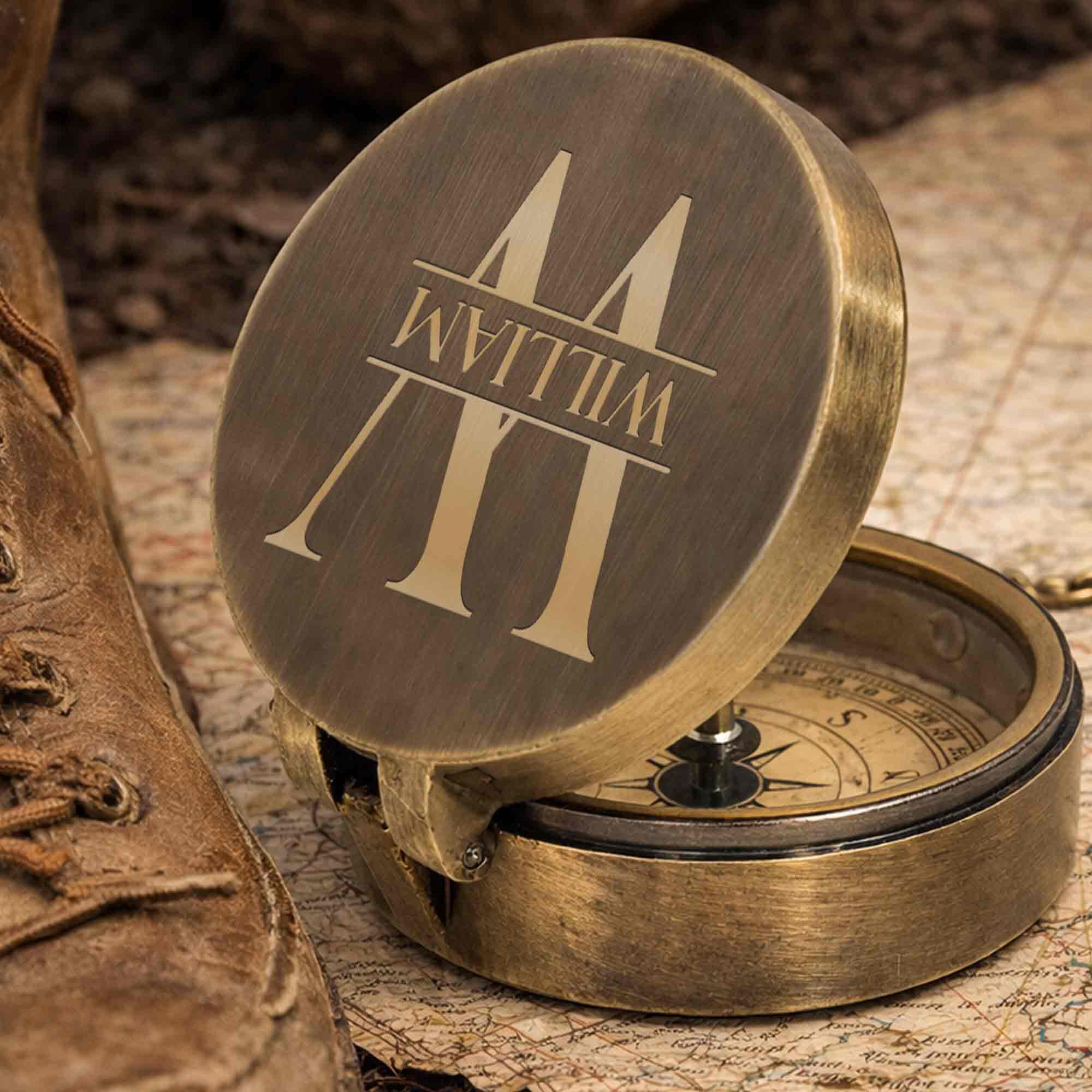 To My Fiance You Are My Always Custom Monogram Compass - Personalized Engraved Brass Compass - CPL1423_ECPASS - Image 5
