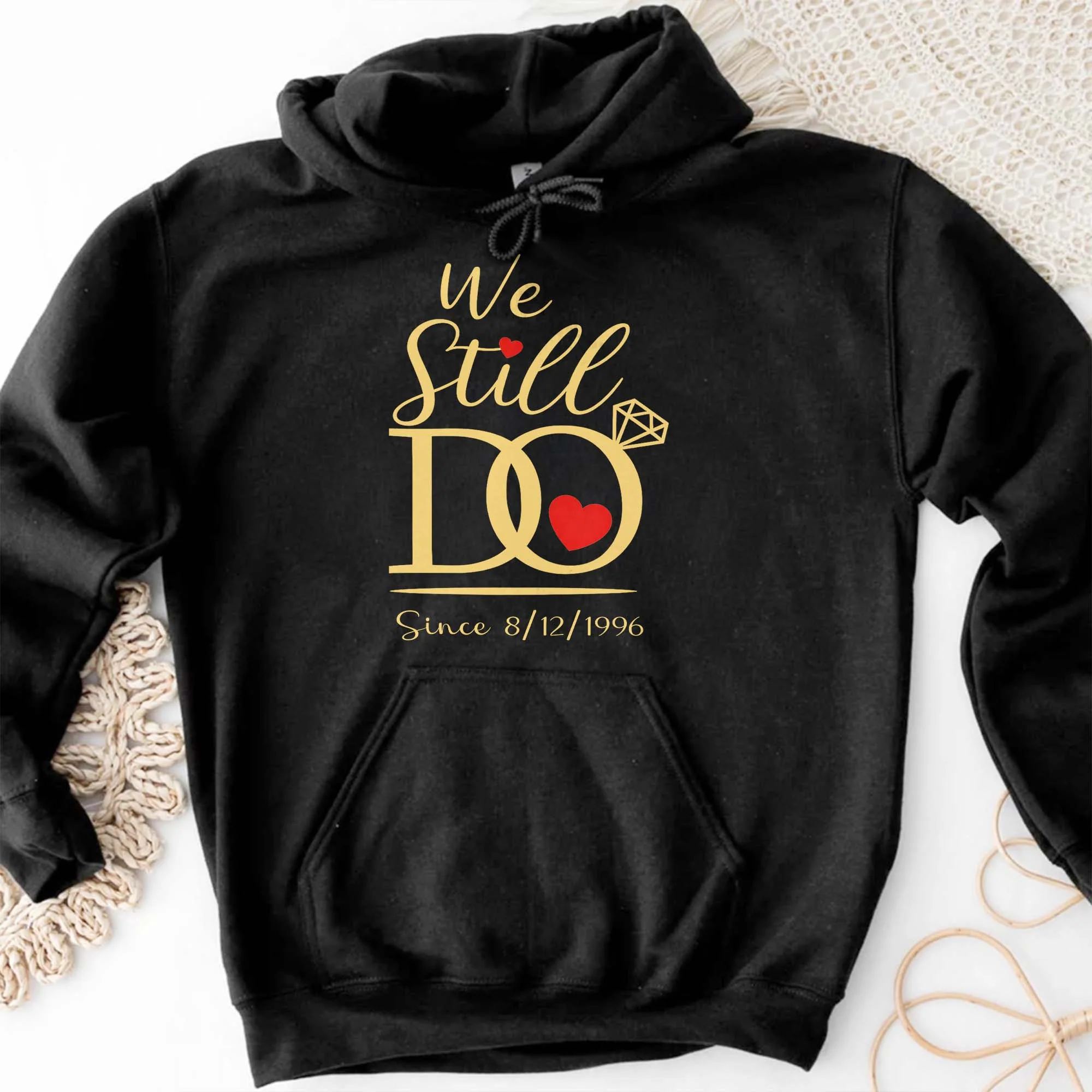 We Still Do Since Wedding Anniversary Diamond Ring And Hearts Design - Personalized Custom Unisex T-shirt, Hoodie - CPL1419_BBAS - Image 10