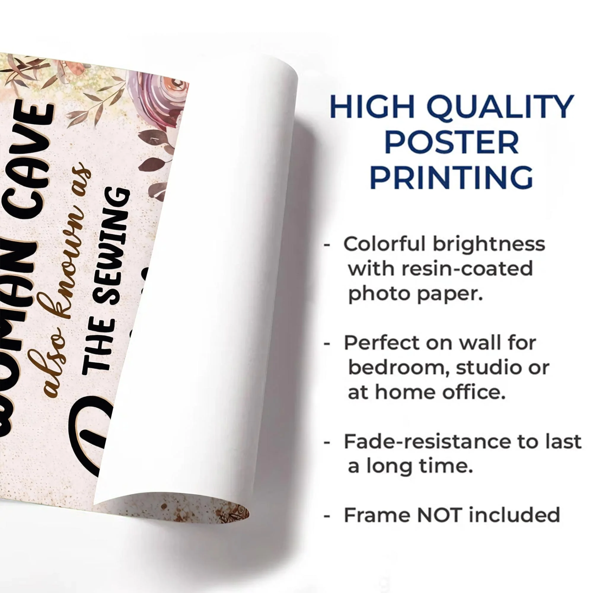 Welcome To My Woman Cave Also Known As The Sewing Room Floral Machine - Personalized Custom Vertical Poster - JBS117_VPOS - Image 3