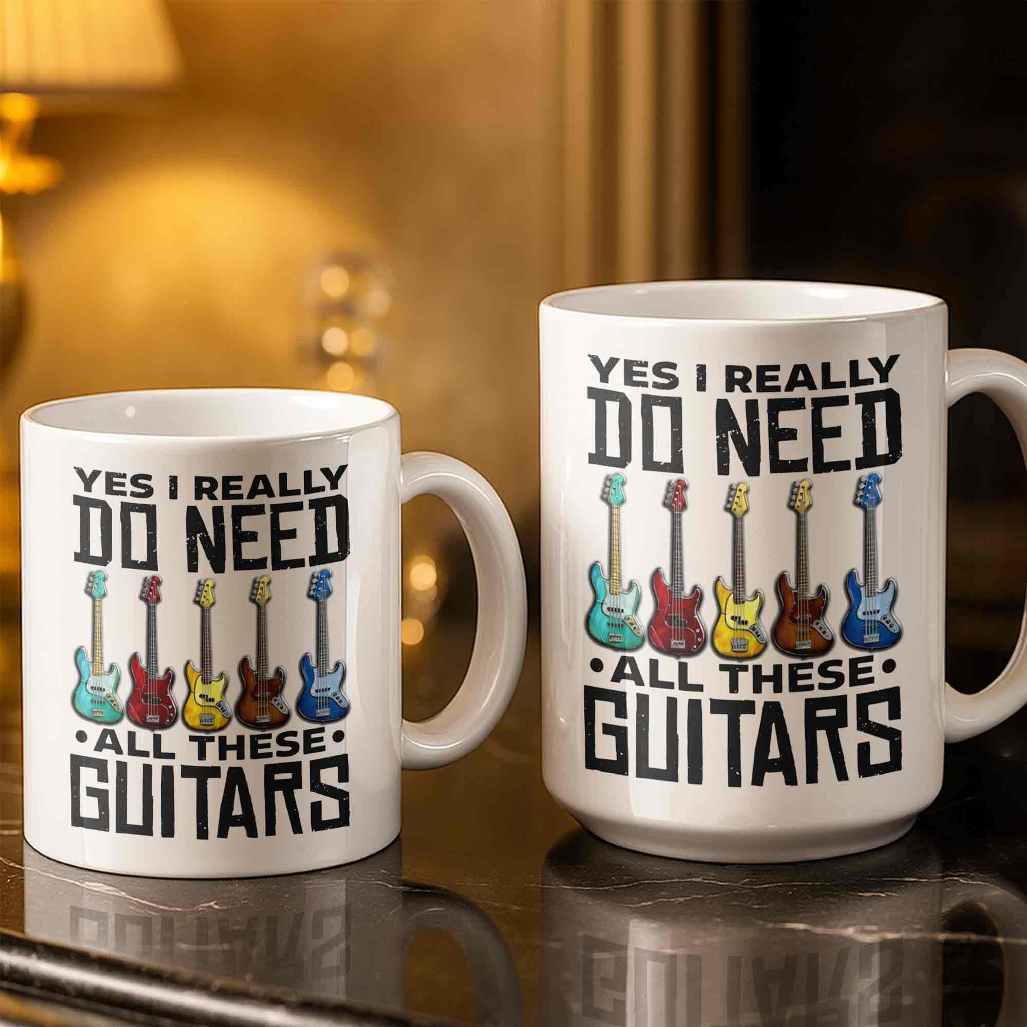 Yes I Really Do Need All These Guitars Colorful Electric Guitars - Personalized Custom Coffee Mug - MUSIC051_MG - Image 3