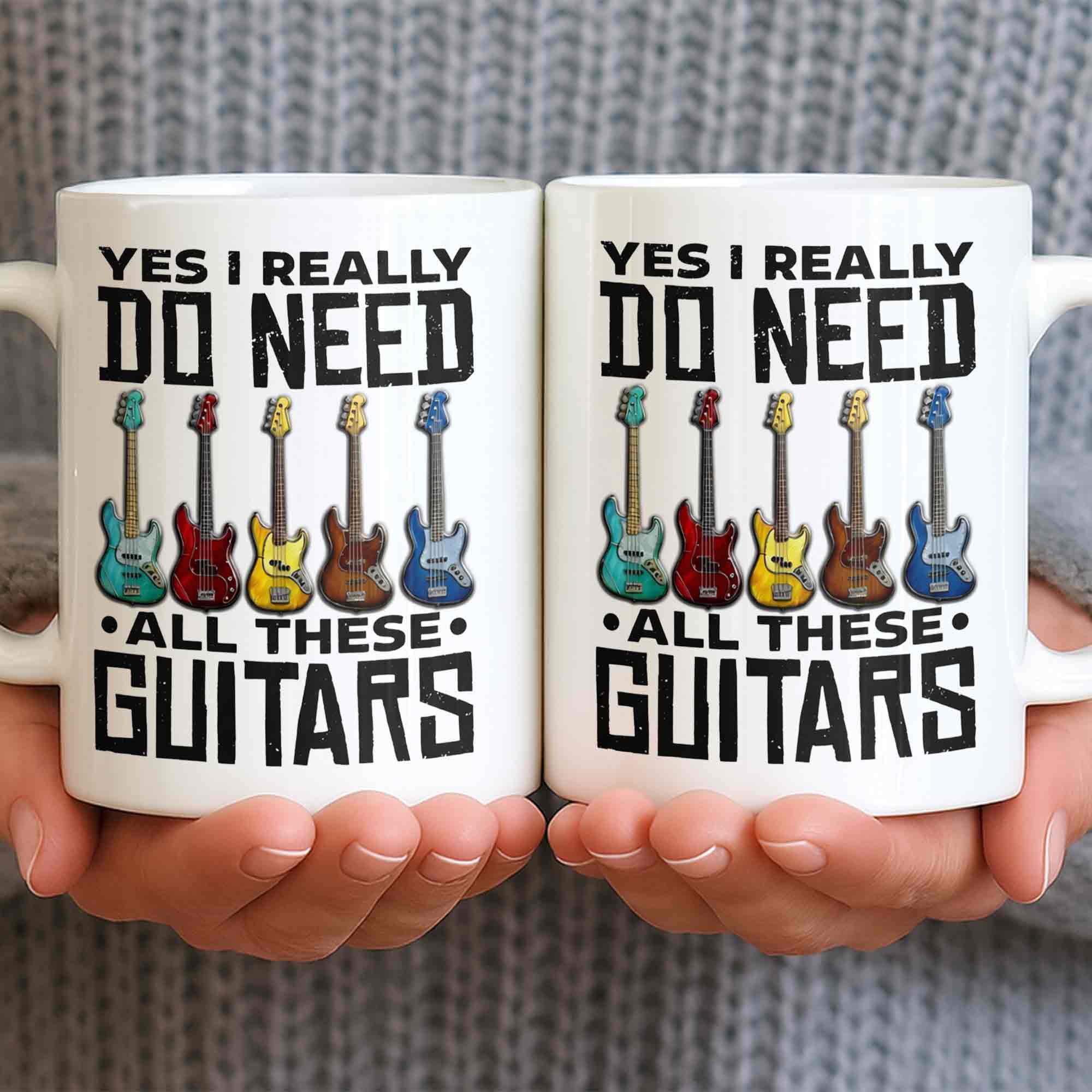 Yes I Really Do Need All These Guitars Colorful Electric Guitars - Personalized Custom Coffee Mug - MUSIC051_MG - Image 6