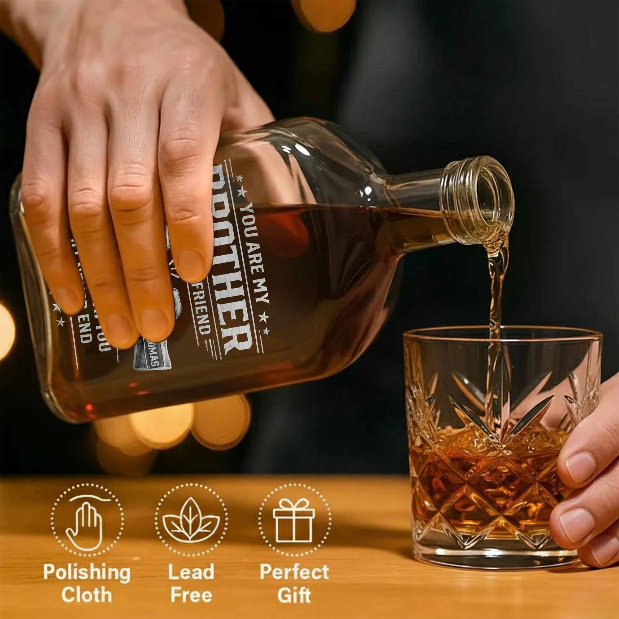 You Are My Brother My Bond With You Will Never End Fist Bump - Personalized Whiskey Bottle - BRT011_WHIBA - Image 7