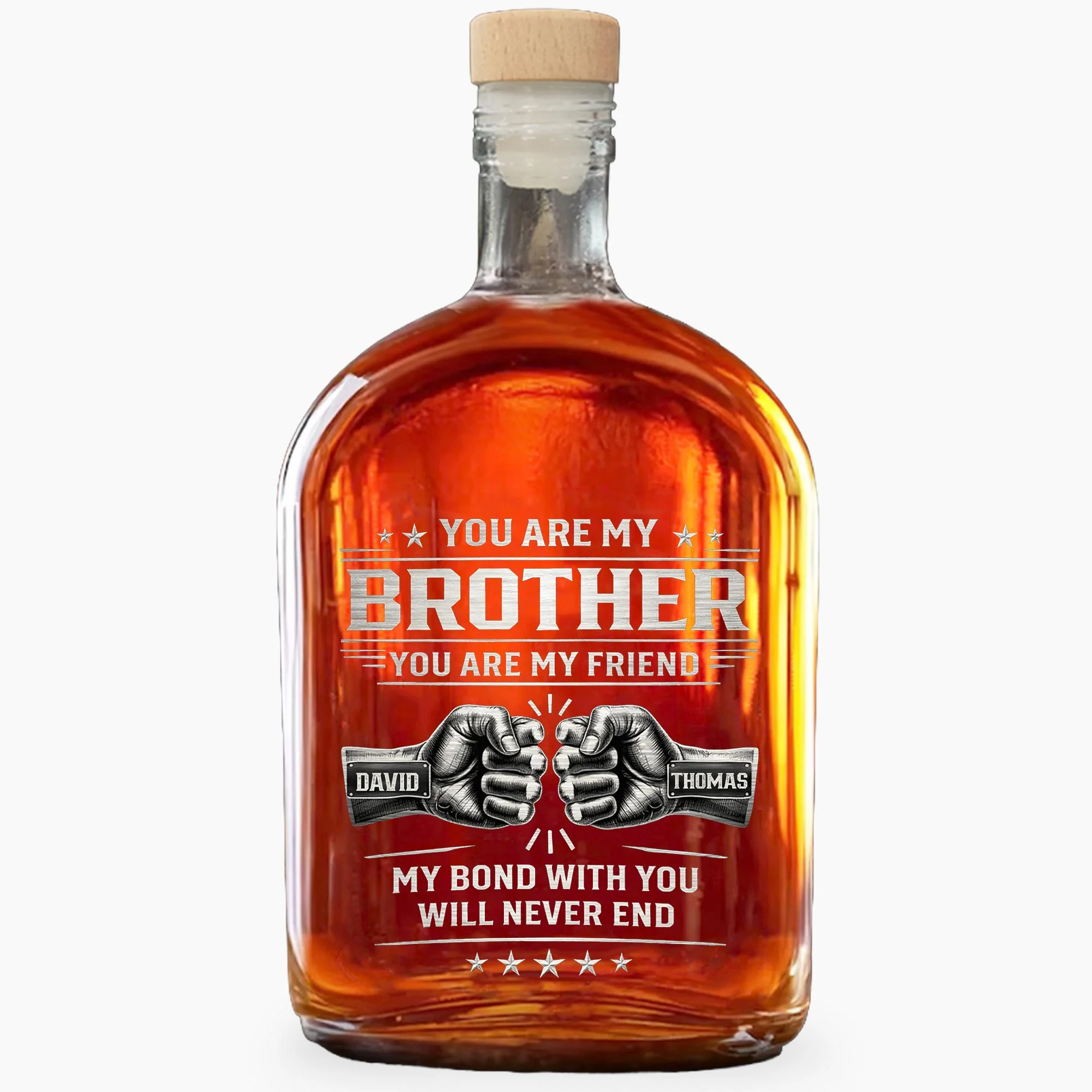 You Are My Brother My Bond With You Will Never End Fist Bump - Personalized Whiskey Bottle - BRT011_WHIBA - Image 8